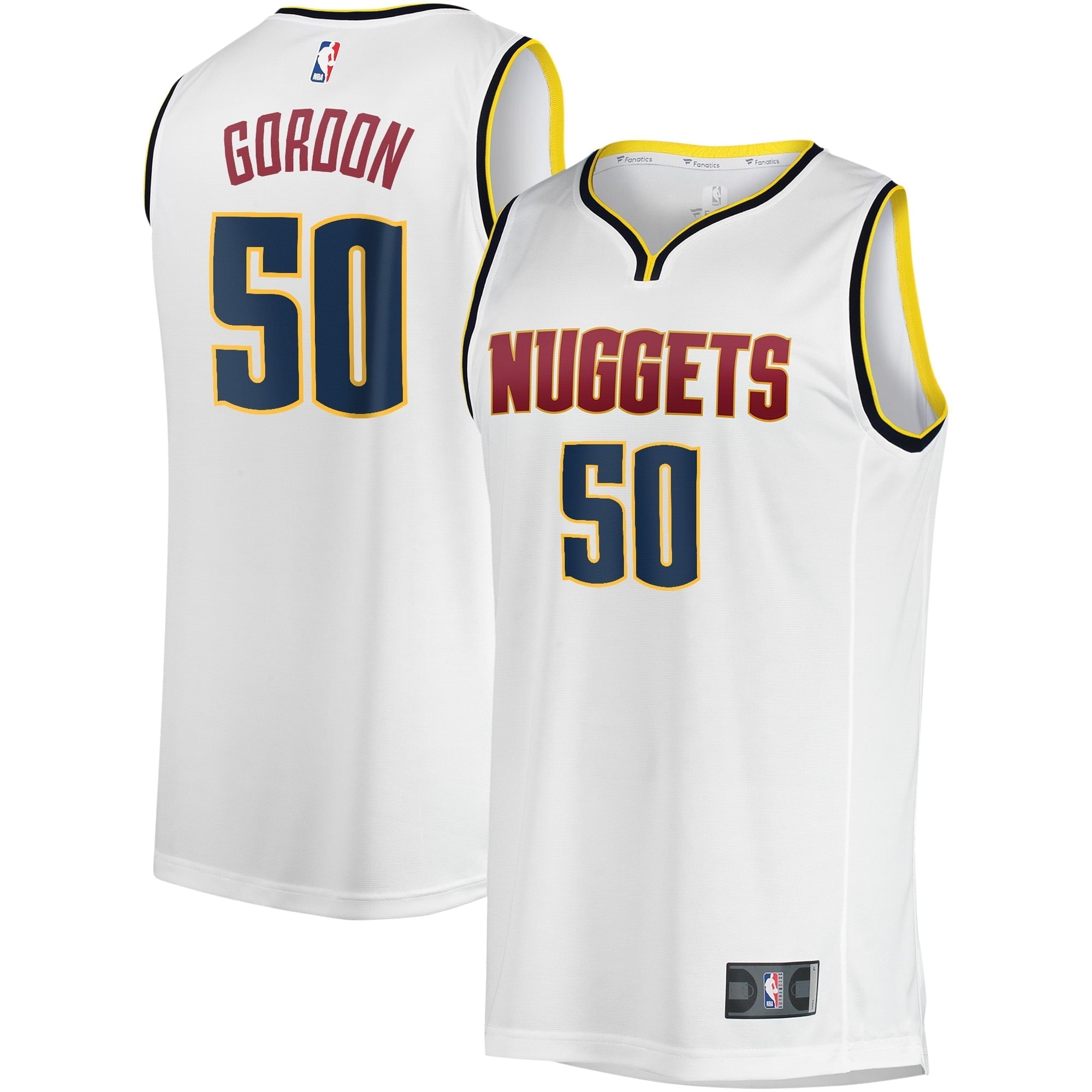 Youth Fanatics Branded Aaron Gordon White Denver Nuggets Fast Break Player Jersey - Association Edition - vstockx