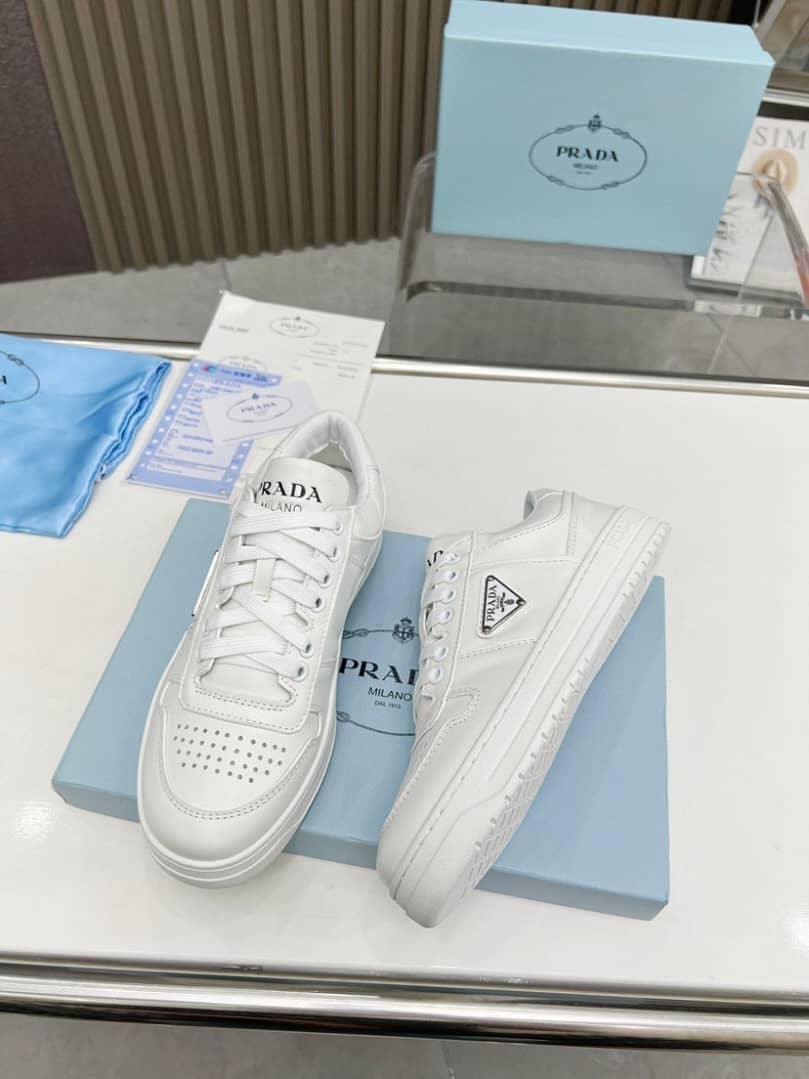 Prada Downtown Low Top Sneakers Leather - vstockx
