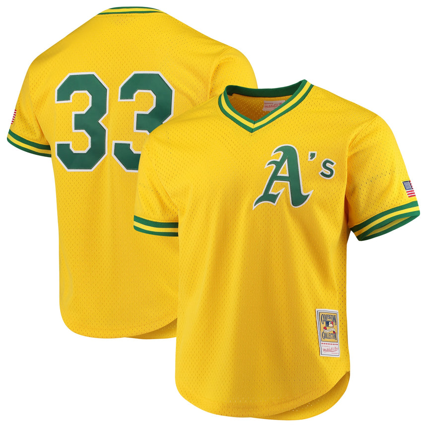 Mitchell & Ness Oakland Athletics Jose Canseco 1990 Cooperstown Collection Authentic Practice Jersey - Yellow - vstockx