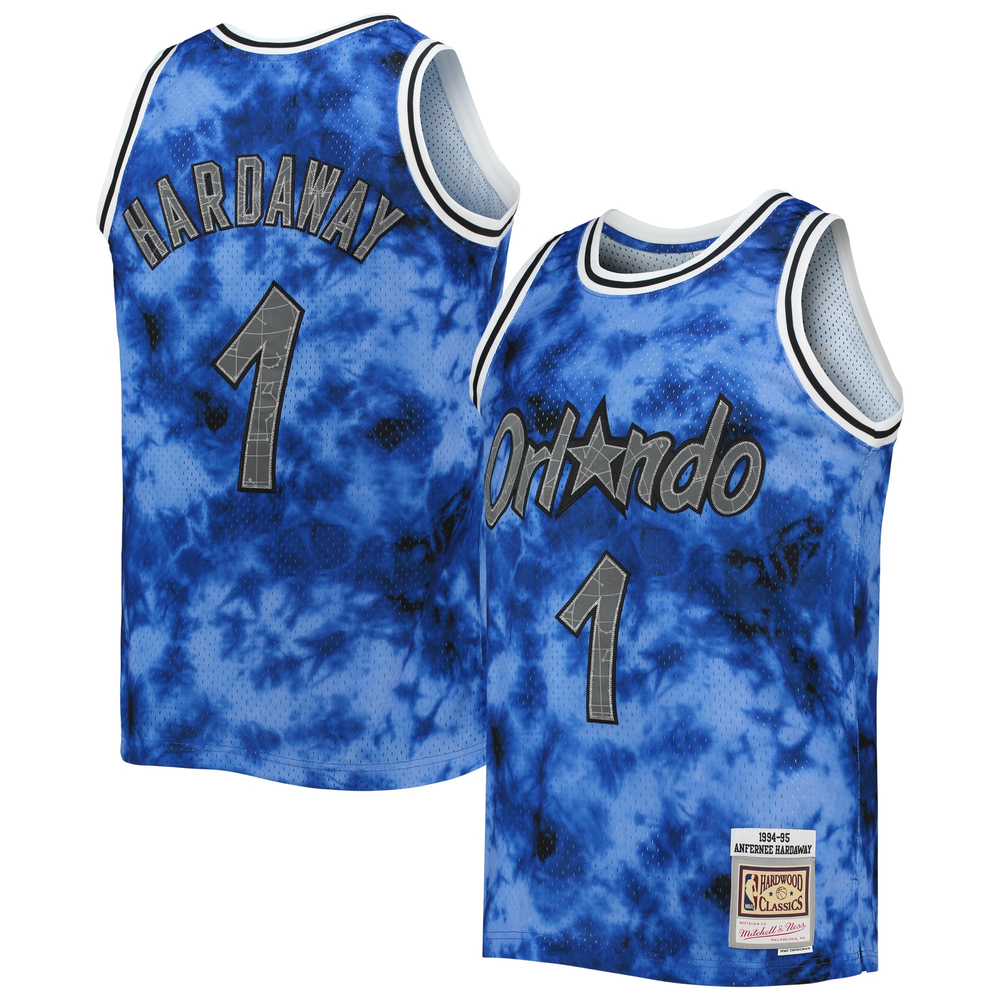 Penny Hardaway Orlando Magic Mitchell & Ness 1994/95 Galaxy Swingman Jersey - Blue - vstockx