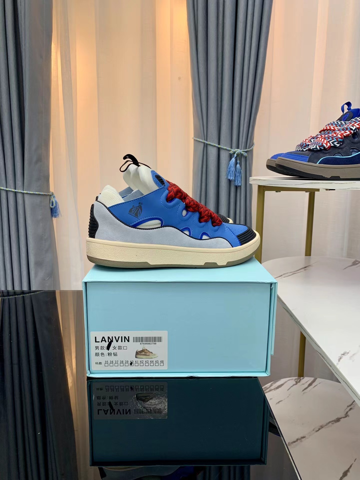 Lanvin Leather Curb blue - vstockx