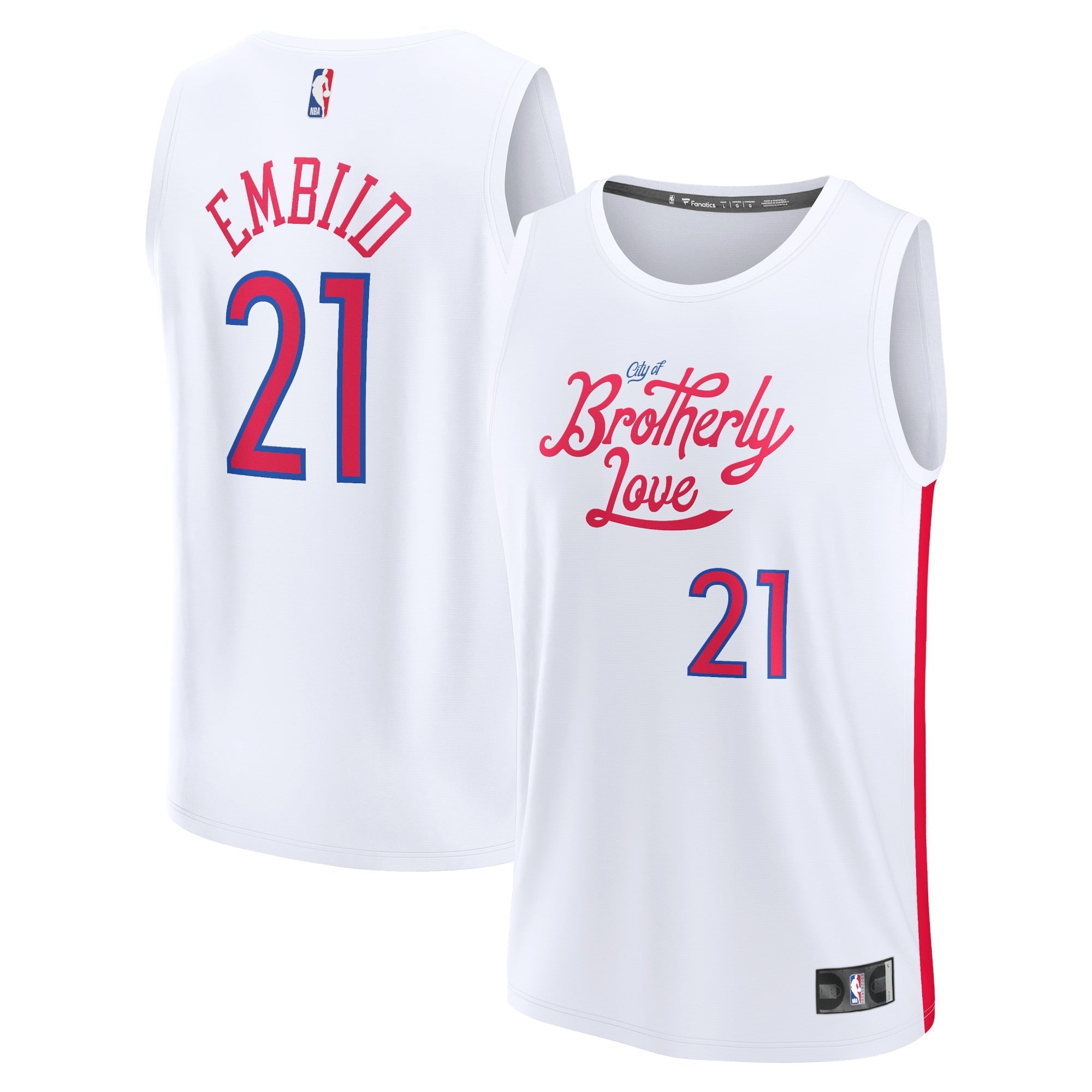 Youth Fanatics Branded Joel Embiid White Philadelphia 76ers 2022/23 Fastbreak Jersey - City Edition - vstockx