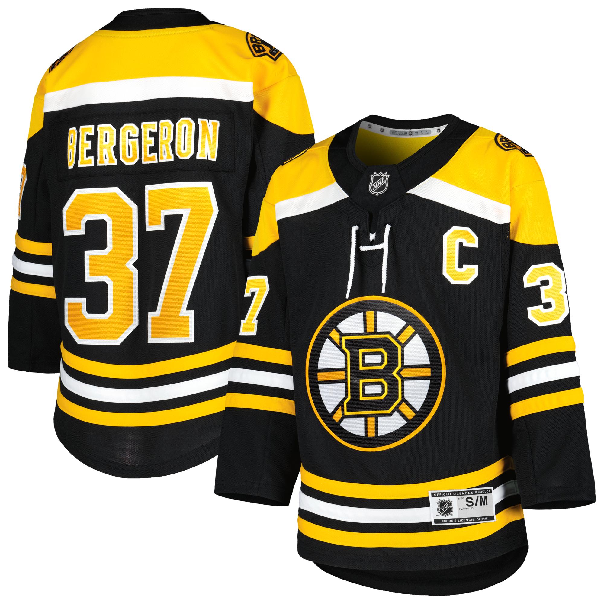 Patrice Bergeron Boston Bruins Youth Home Premier Player Jersey - Black - vstockx