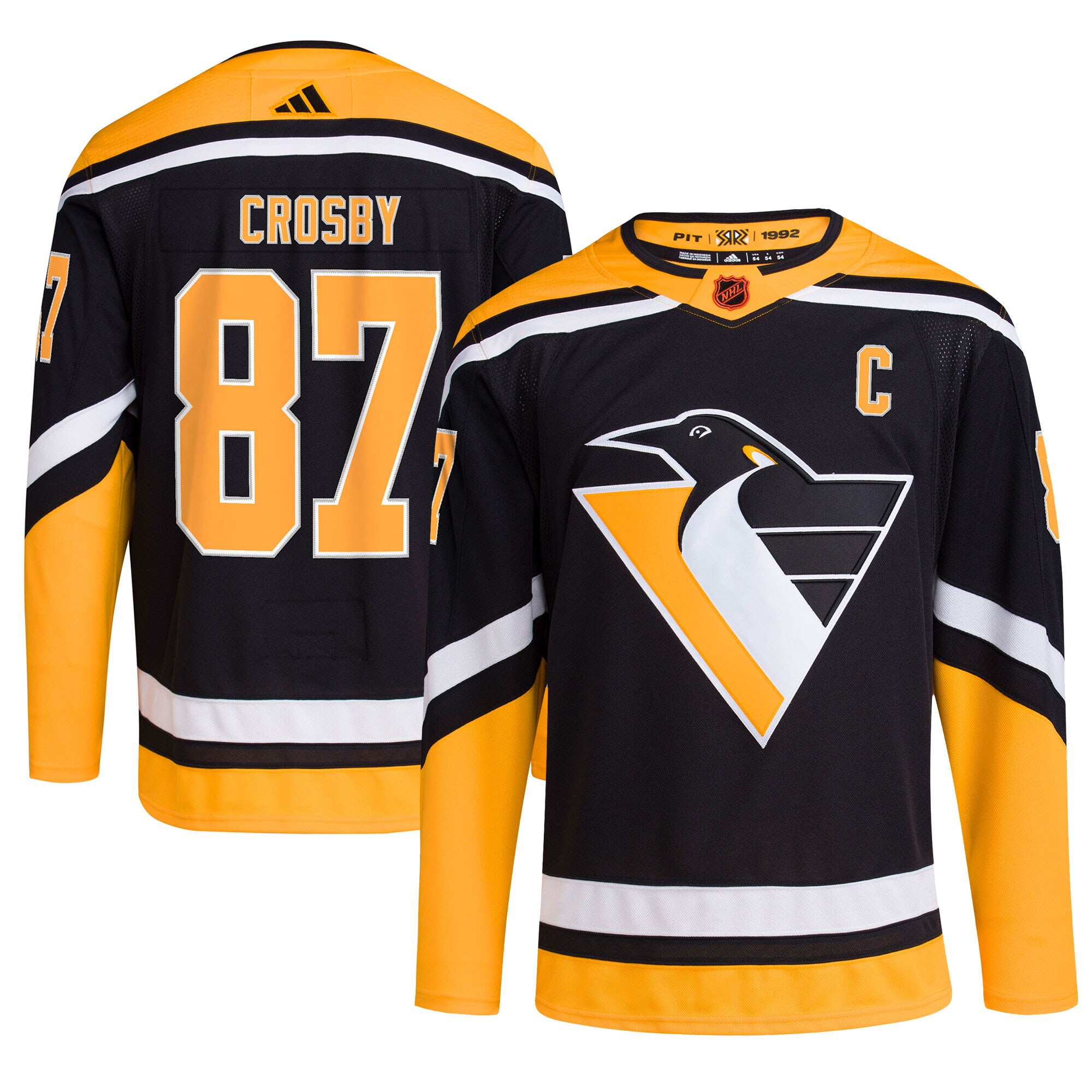 Sidney Crosby Pittsburgh Penguins adidas Reverse Retro 2.0 Authentic Player Jersey - Black - vstockx