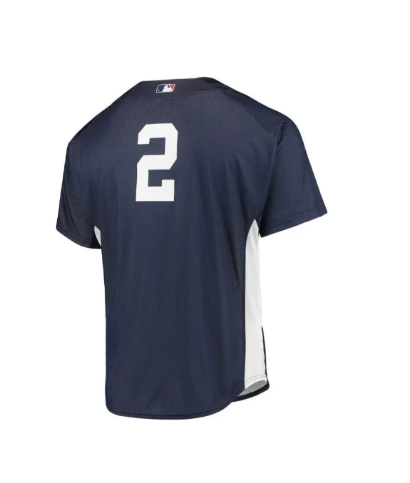 Men's Derek Jeter New York Yankees Mitchell & Ness Navy 2009 Authentic Batting Practice Jersey - vstockx
