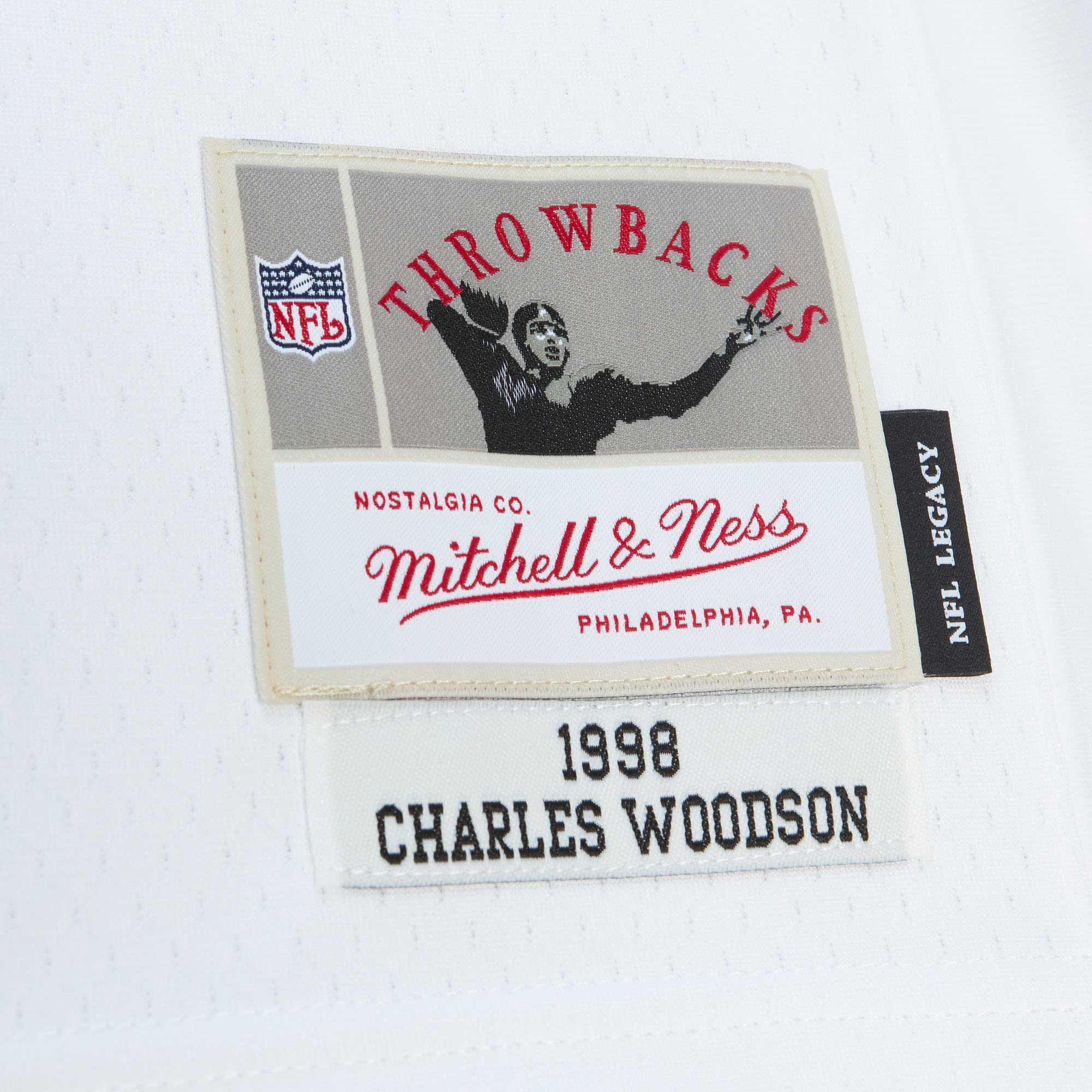 Charles Woodson Las Vegas Raiders Mitchell & Ness Legacy Replica Jersey - White - vstockx
