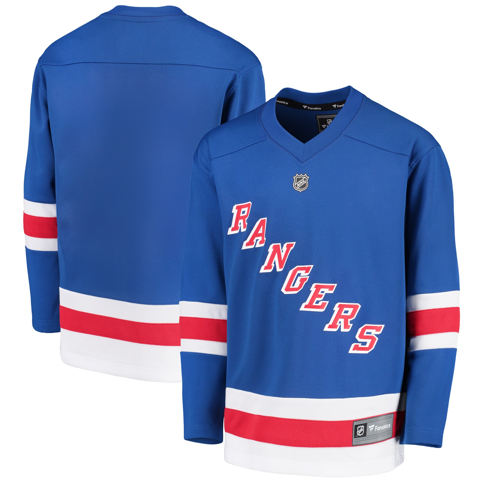 New York Rangers Fanatics Branded Youth Home Replica Blank Jersey - Royal - vstockx