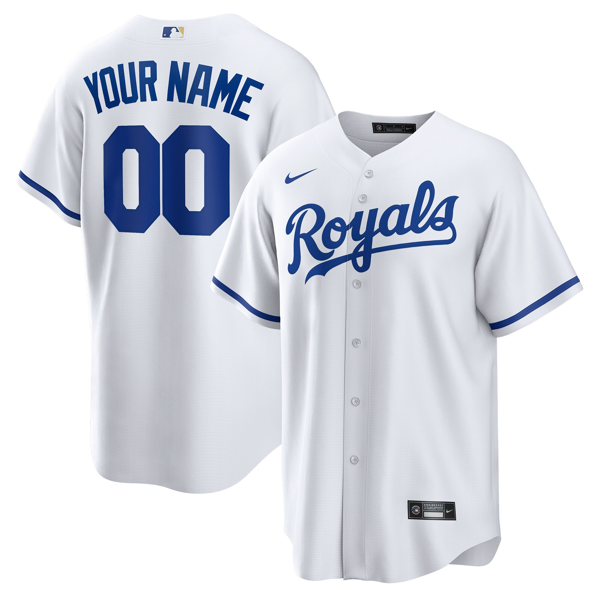 Kansas City Royals Nike Replica Custom Jersey - White - vstockx