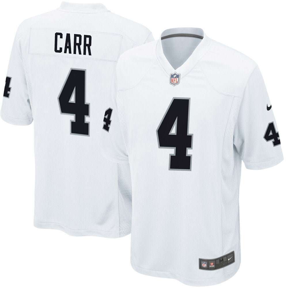 Youth Las Vegas Raiders Derek Carr Game Jersey White - vstockx
