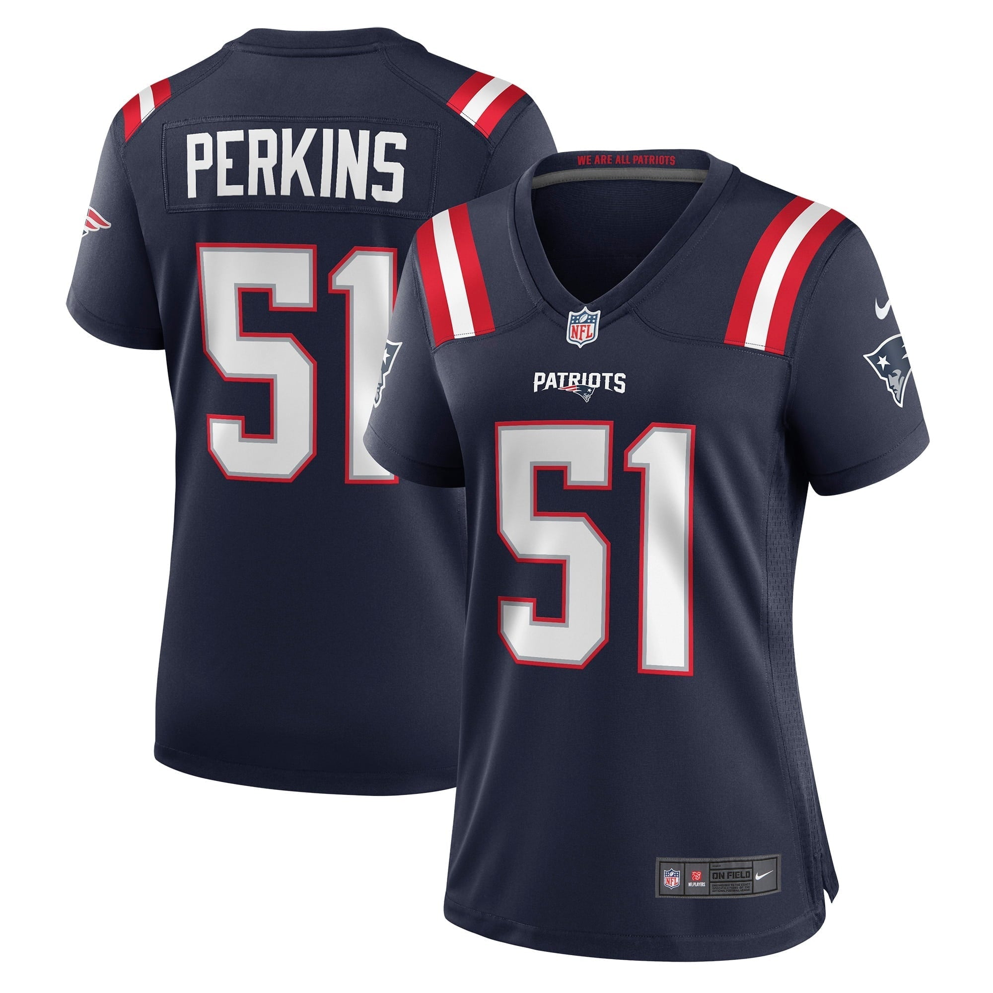 Women's Nike Ronnie Perkins Navy New England Patriots Game Jersey - vstockx