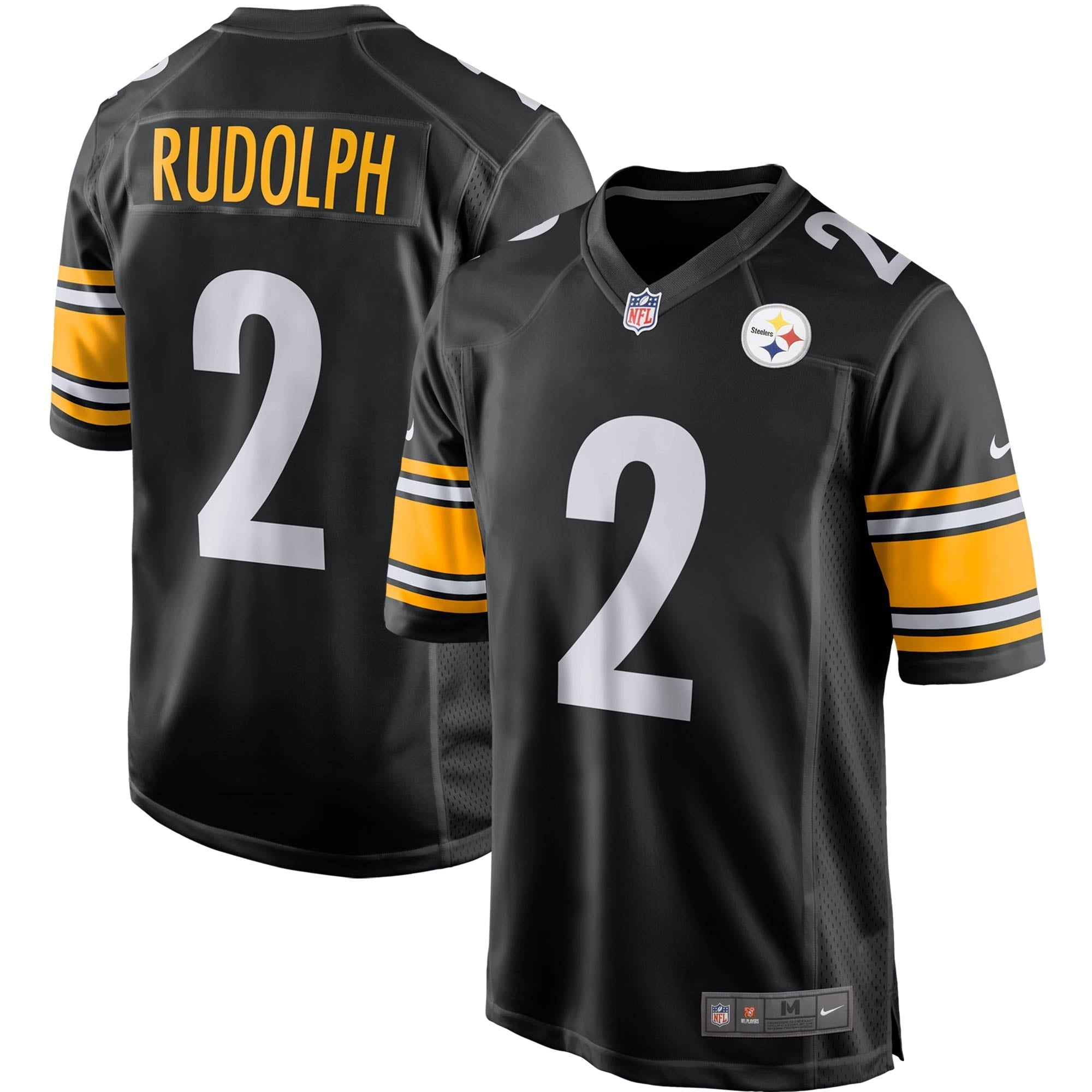 Men's Nike Mason Rudolph Black Pittsburgh Steelers Game Player Jersey - vstockx