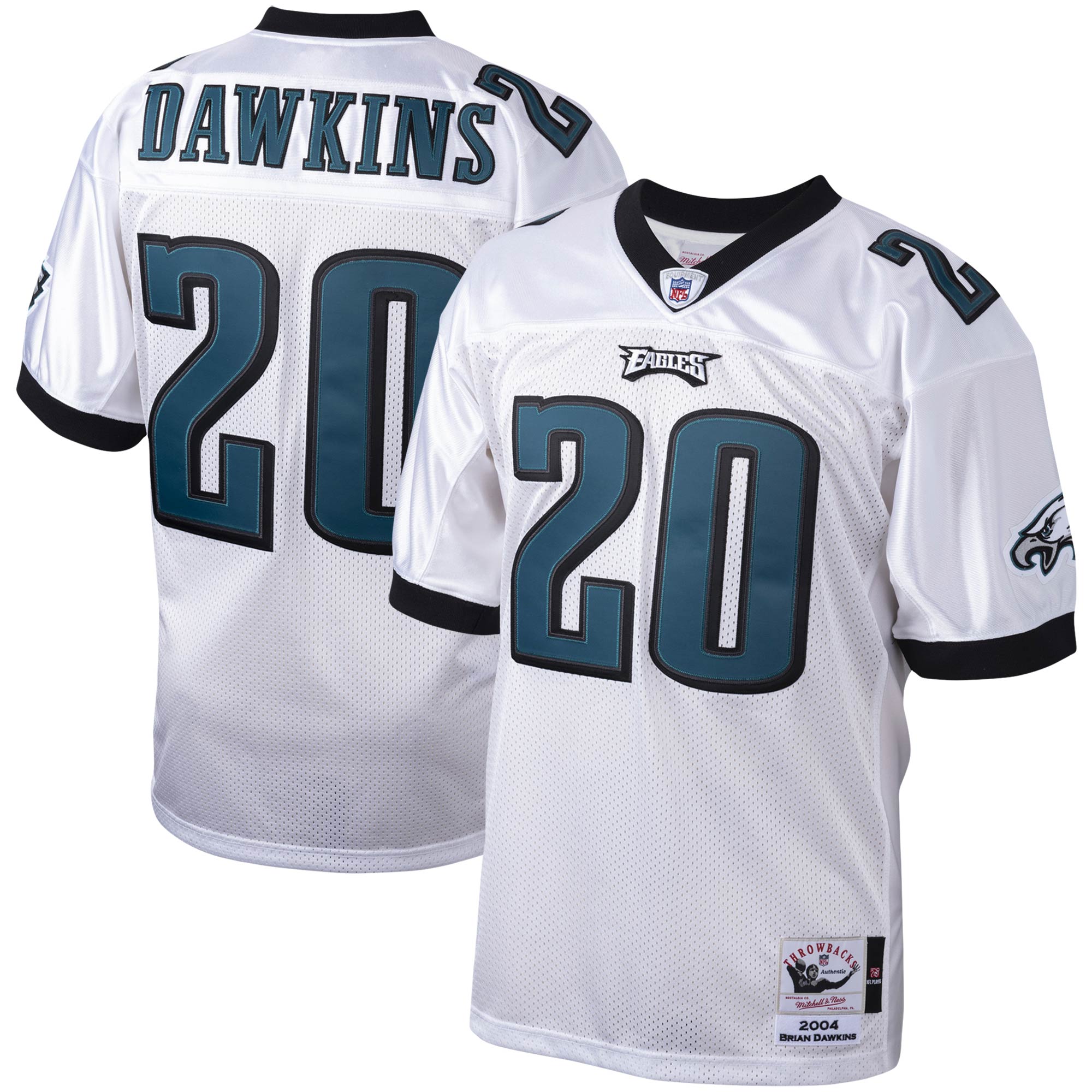 Brian Dawkins Philadelphia Eagles Mitchell & Ness 2004 Authentic Throwback Retired Player Jersey - White - vstockx