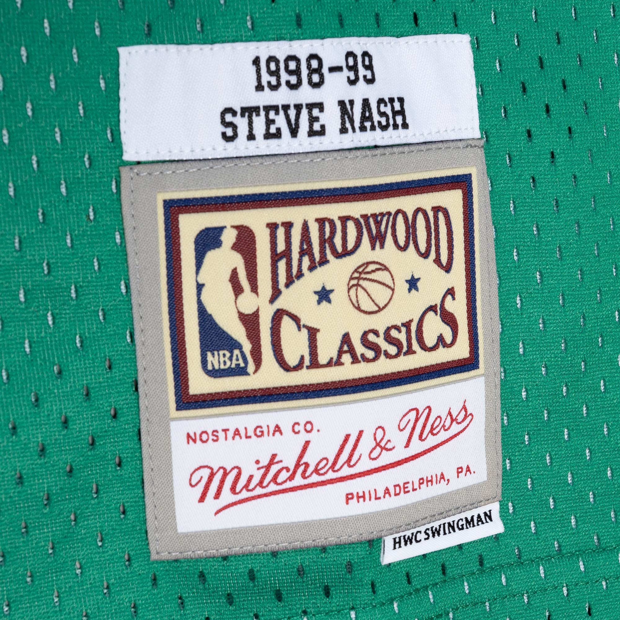 Steve Nash Dallas Mavericks Mitchell & Ness Hardwood Classics 1998/99 Split Swingman Jersey - Blue/Green - vstockx