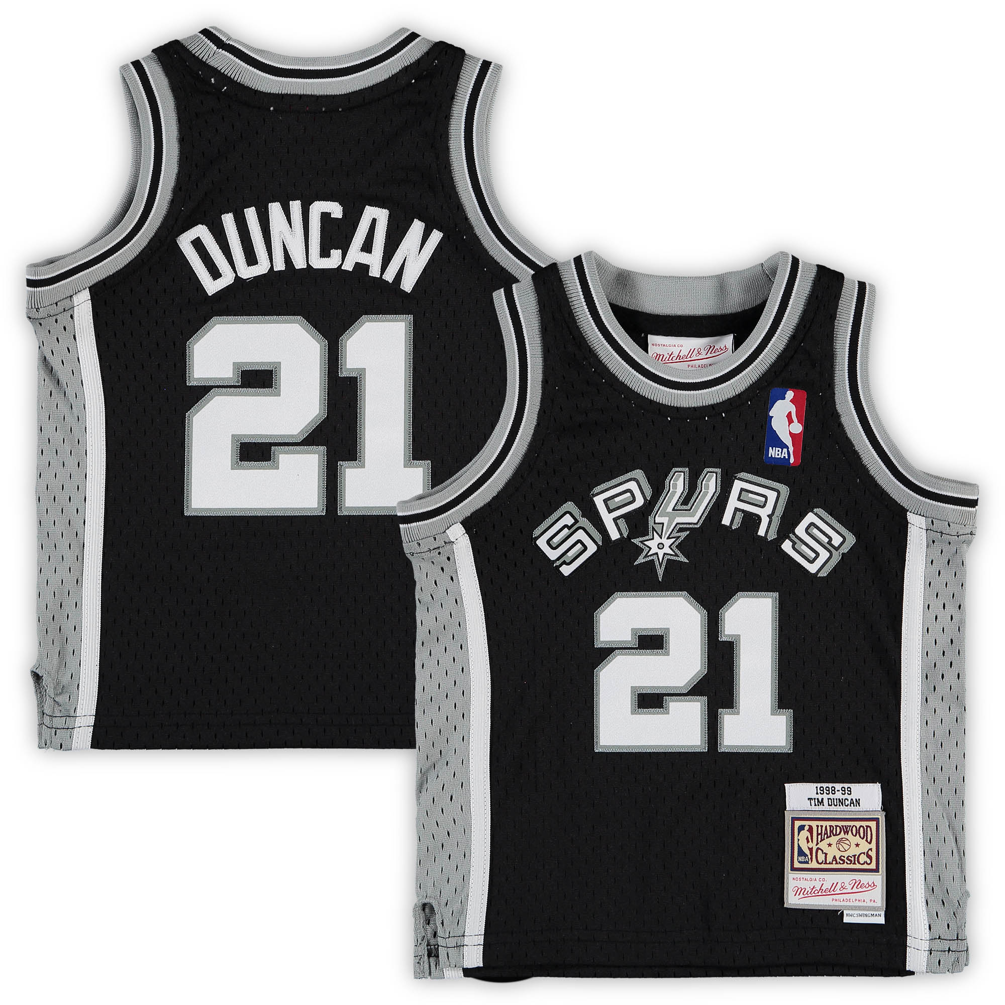 Tim Duncan San Antonio Spurs Mitchell & Ness Infant Retired Player Jersey - Black - vstockx