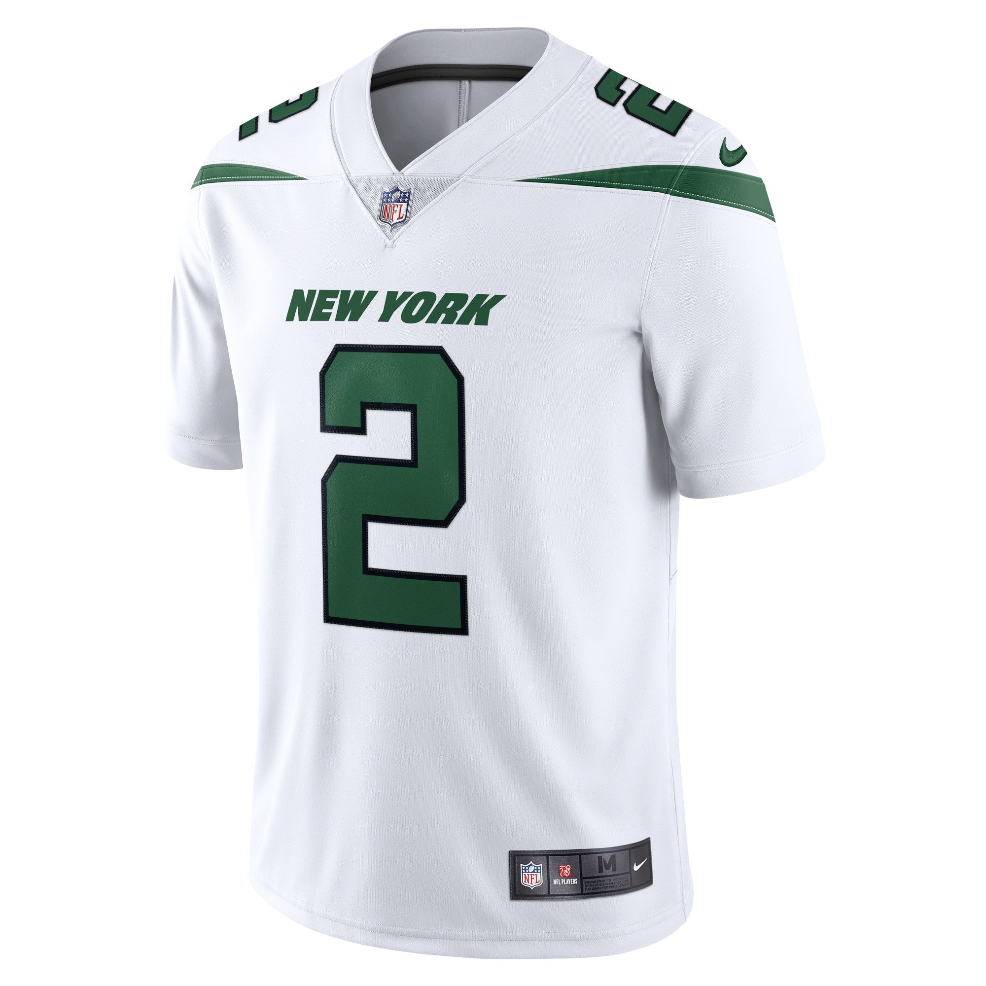 Men's Nike Zach Wilson Spotlight White New York Jets Vapor Limited Jersey - vstockx