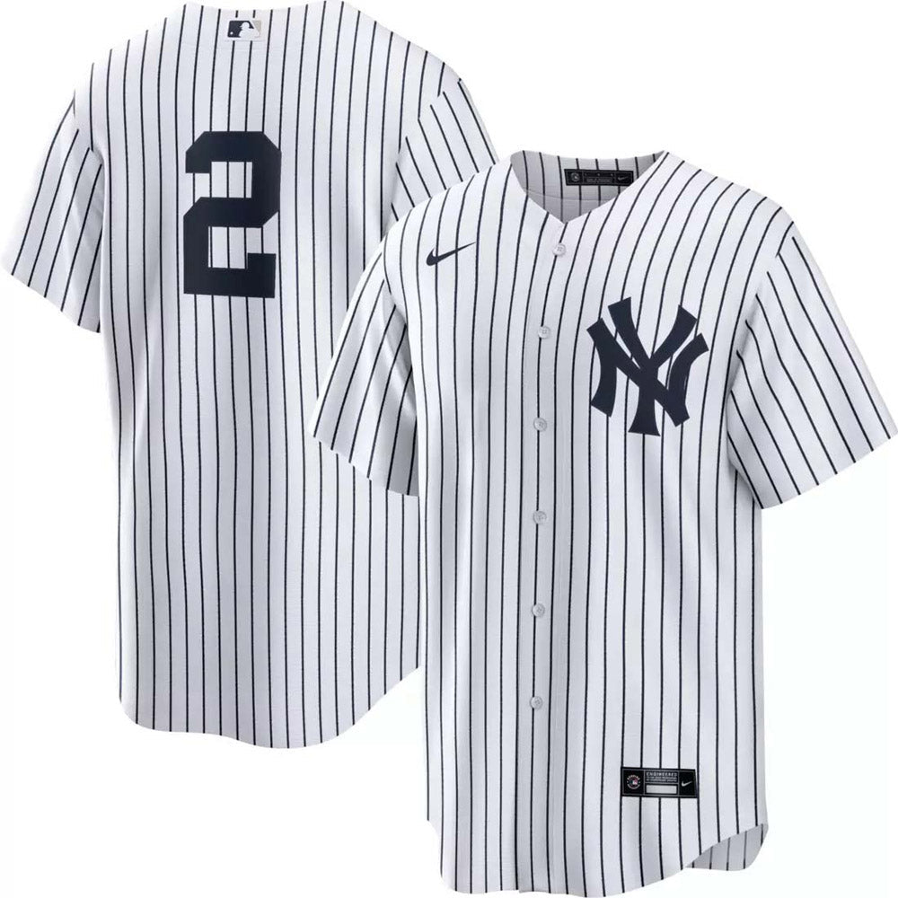 Youth New York Yankees Derek Jeter Replica Home Jersey - White - vstockx