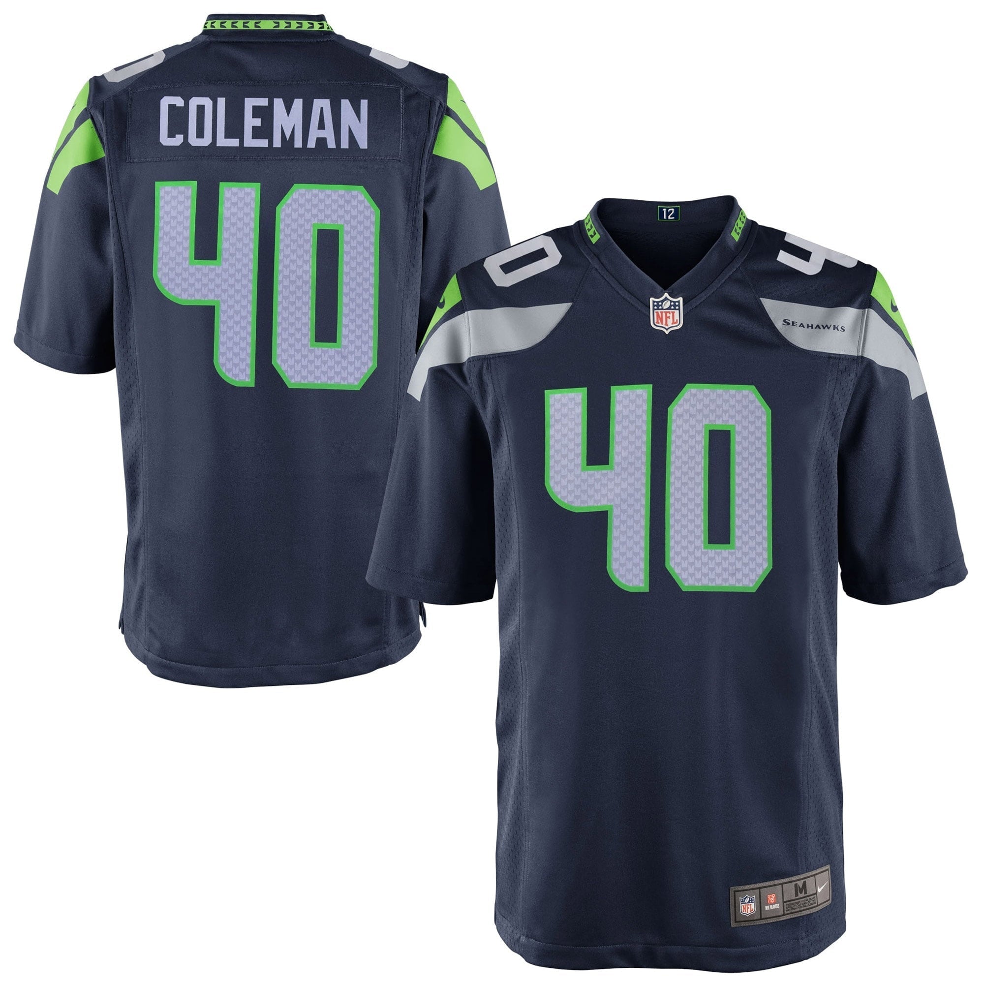 Youth Nike Derrick Coleman College Navy Seattle Seahawks Team Color Game Jersey - vstockx
