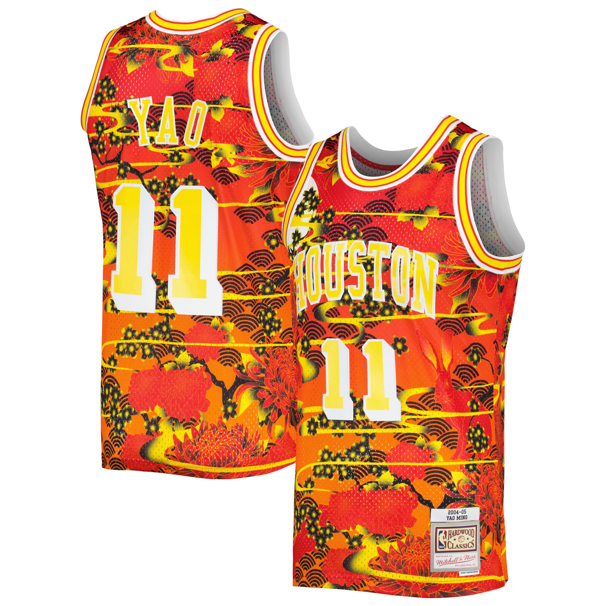 Yao Ming Houston Rockets Mitchell & Ness Hardwood Classics Lunar New Year Swingman Jersey - Red - vstockx