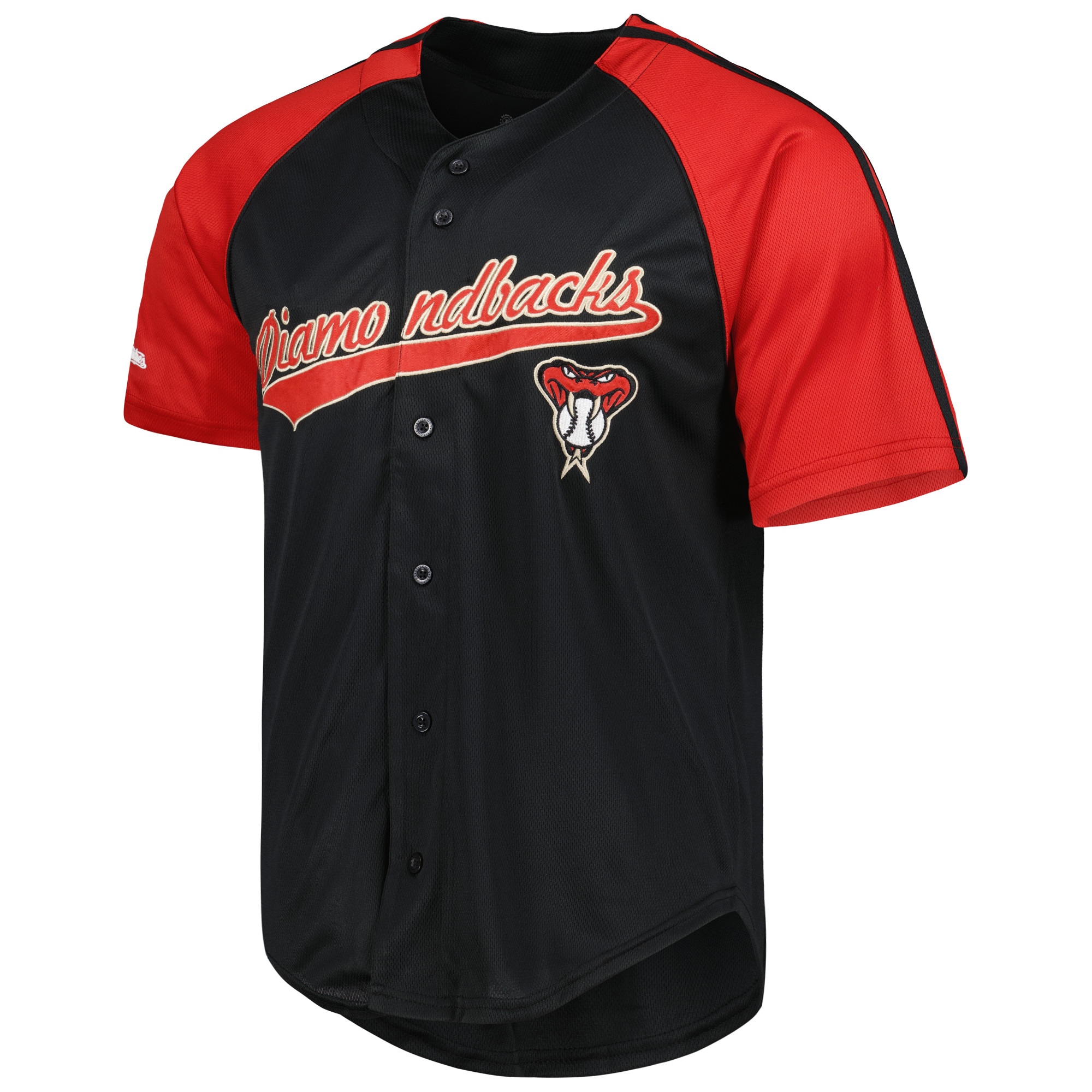Arizona Diamondbacks Stitches Team Button-Down Raglan Replica Jersey - Red - vstockx