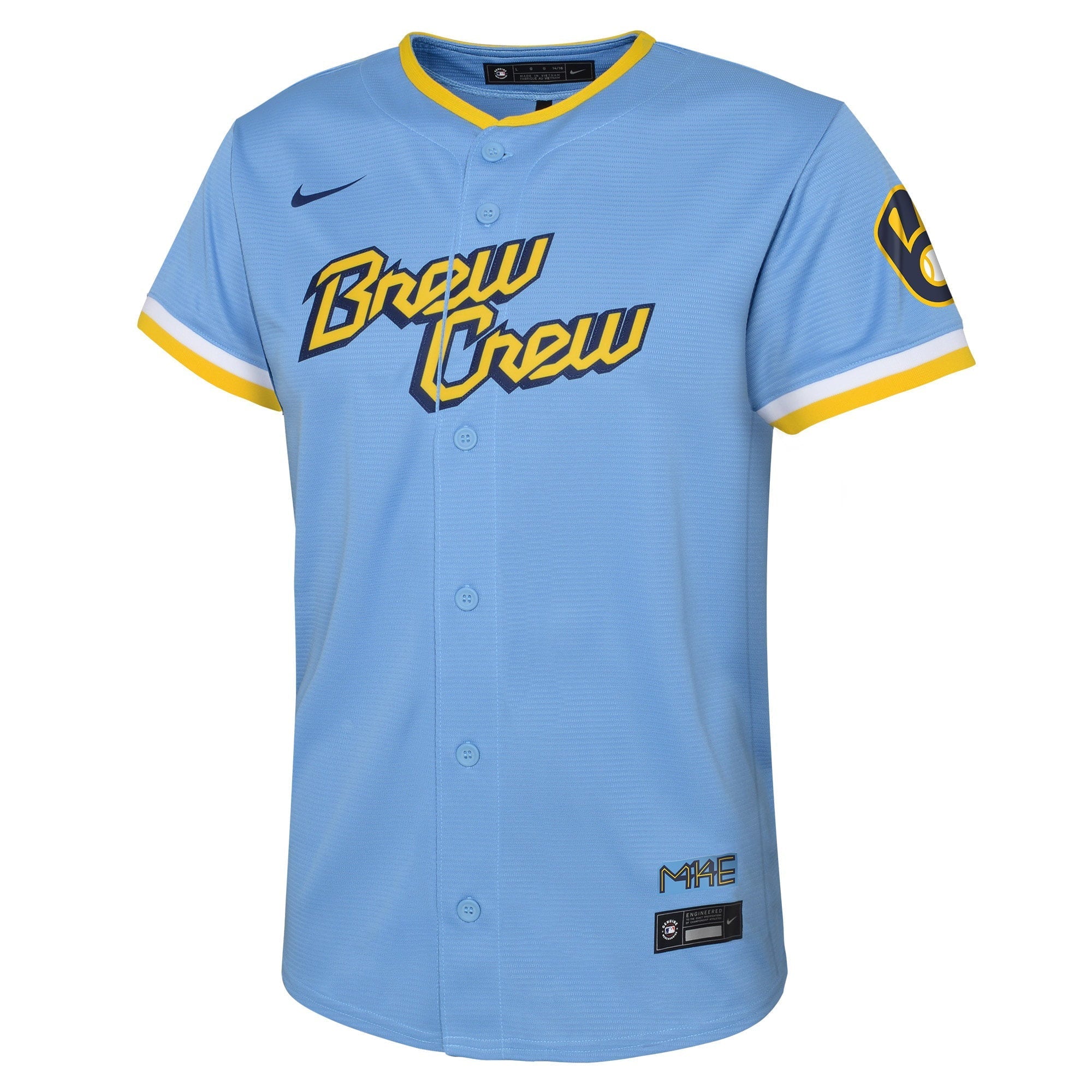 Infant Nike Powder Blue Milwaukee Brewers 2022 City Connect Replica Team Jersey - vstockx