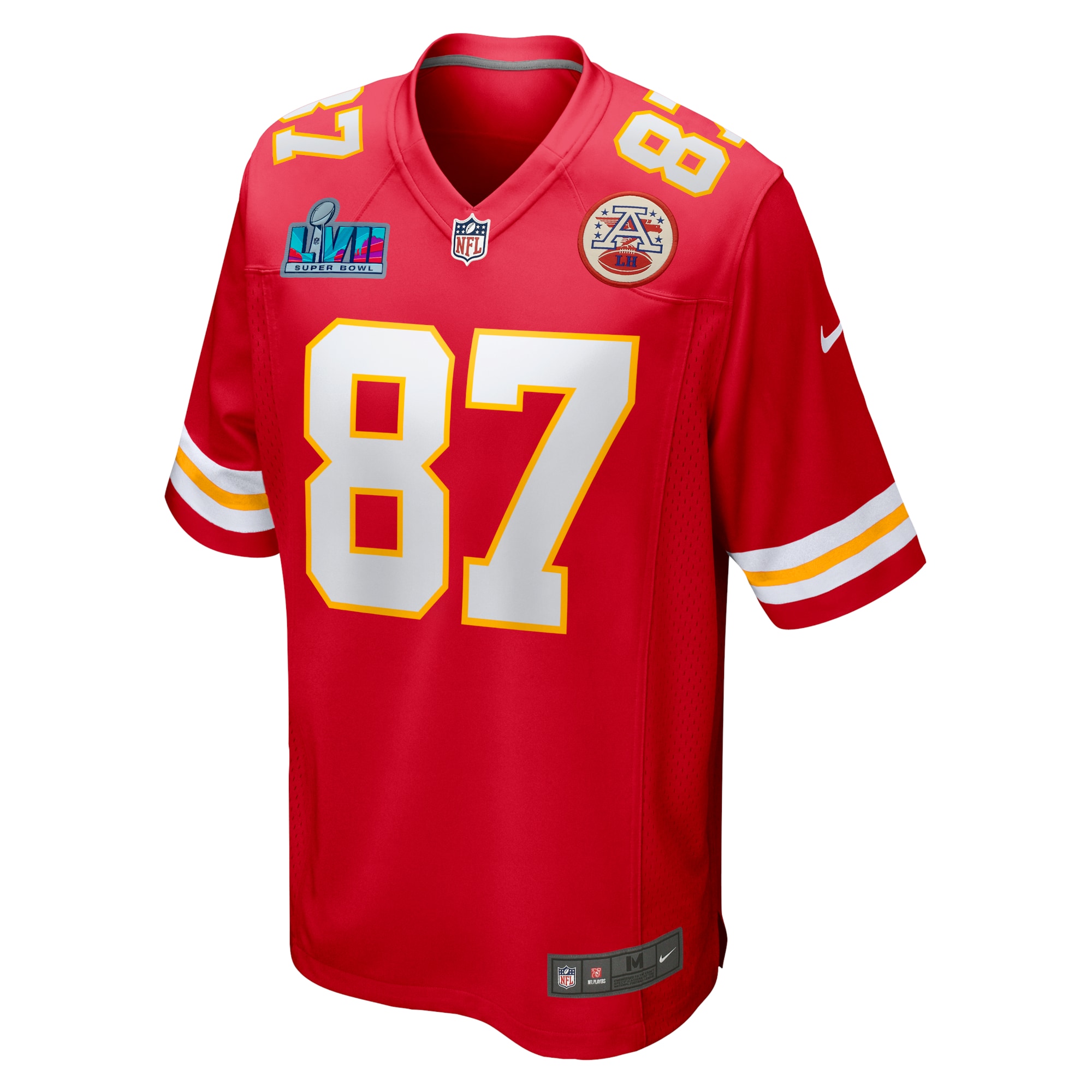 Travis Kelce Kansas City Chiefs Nike Super Bowl LVII Patch Game Jersey - Red - vstockx