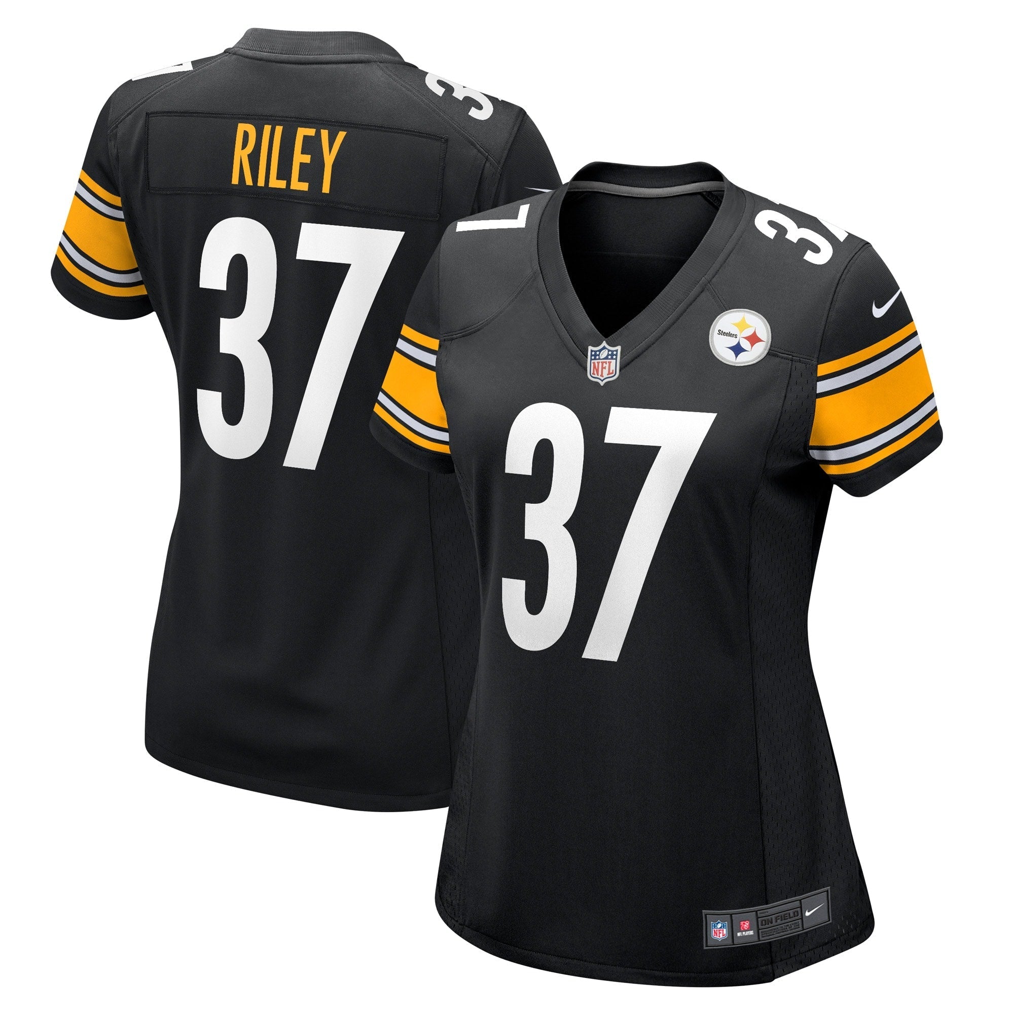 Women's Nike Elijah Riley Black Pittsburgh Steelers Game Player Jersey - vstockx