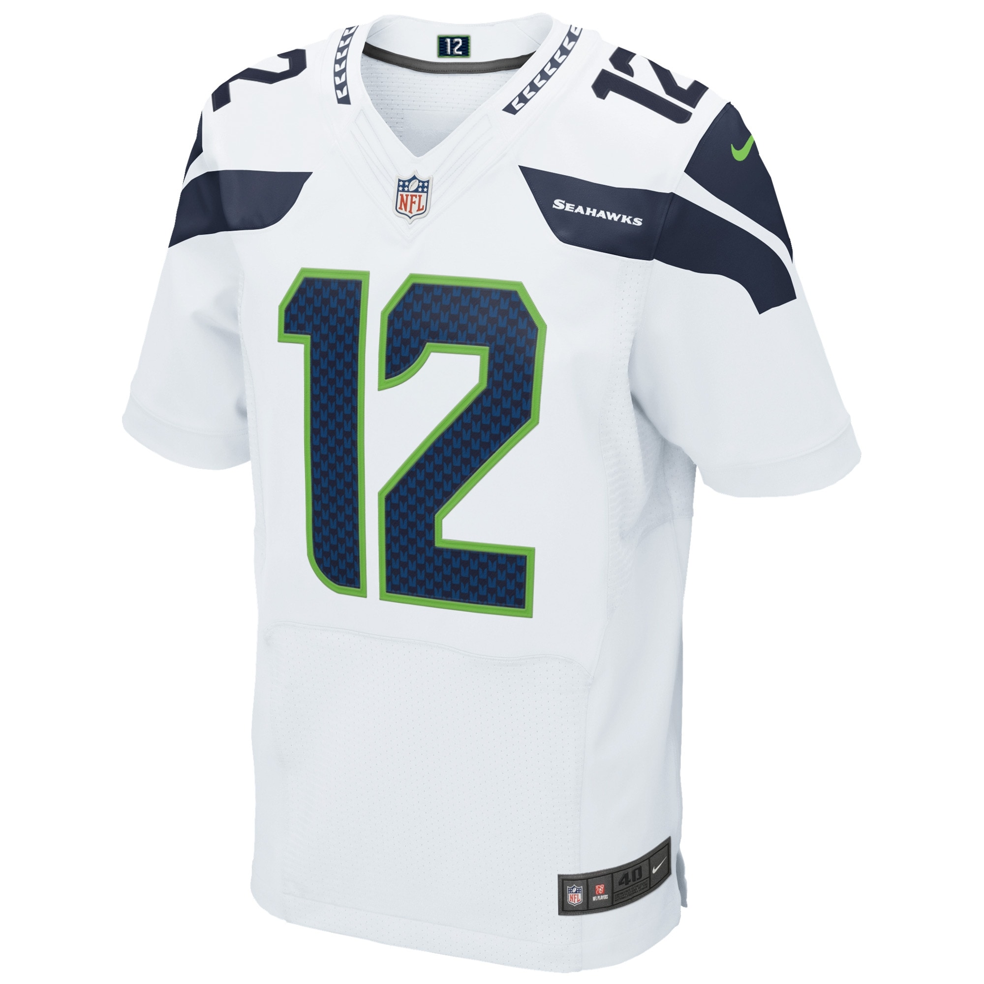 12s Seattle Seahawks Nike Elite Jersey - White - vstockx