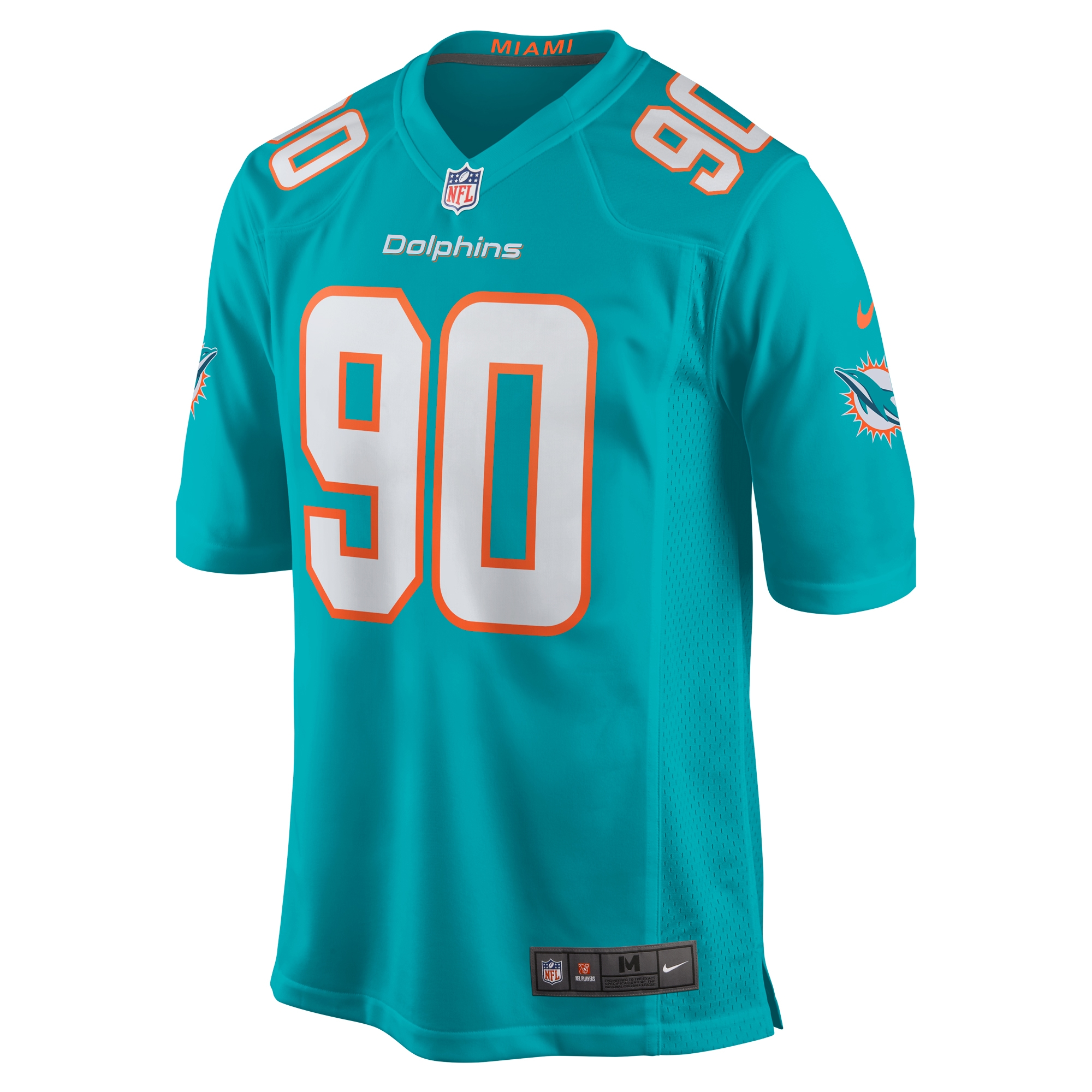 RJ McIntosh Miami Dolphins Nike Home Game Player Jersey - Aqua - vstockx