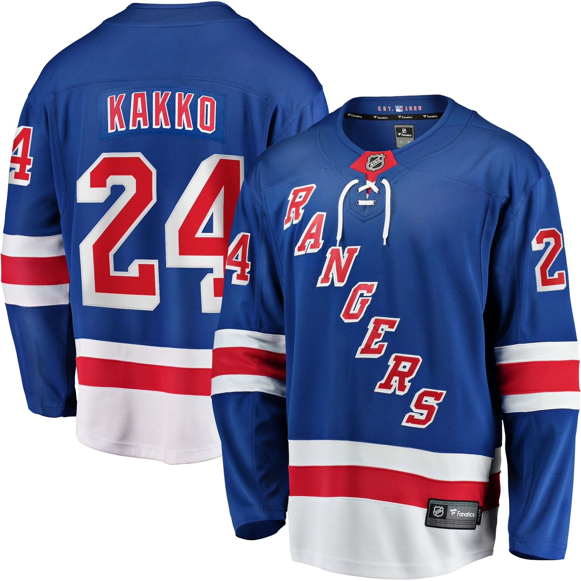 Men's Fanatics Branded Kaapo Kakko Blue New York Rangers Home Premier Breakaway Player Jersey - vstockx