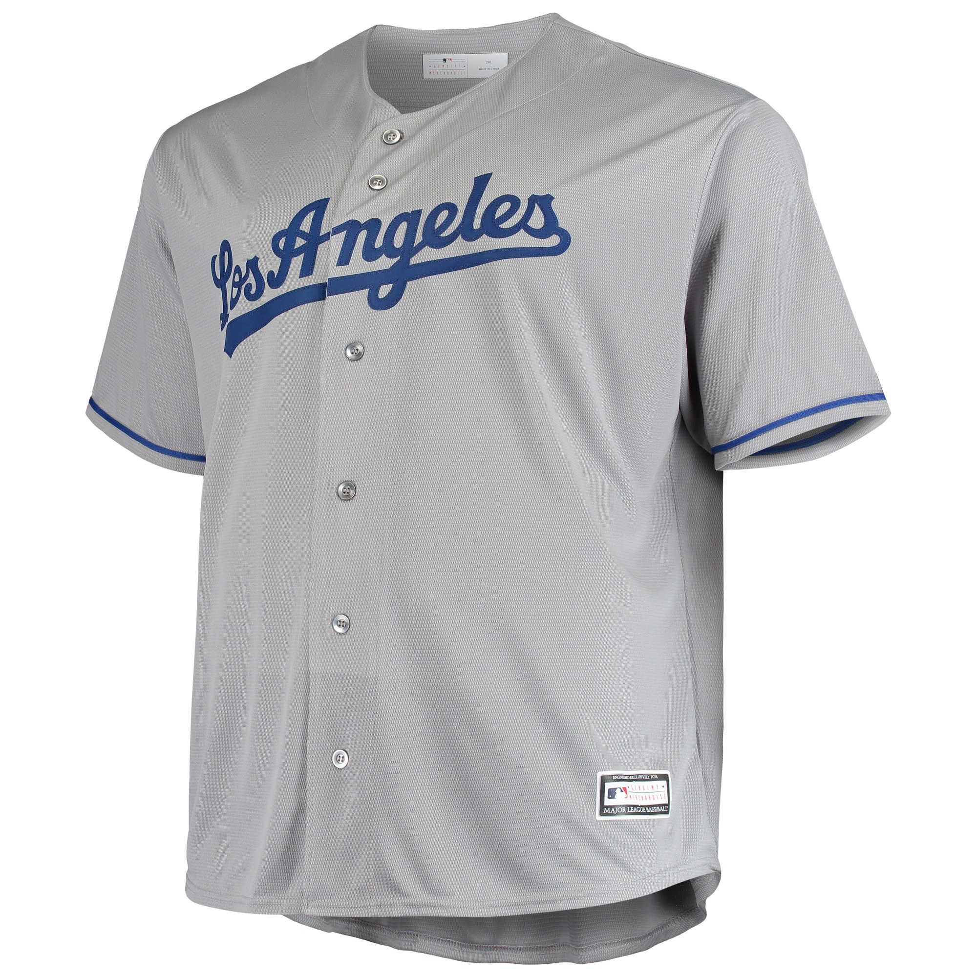 Los Angeles Dodgers Big & Tall Replica Team Jersey - Gray - vstockx