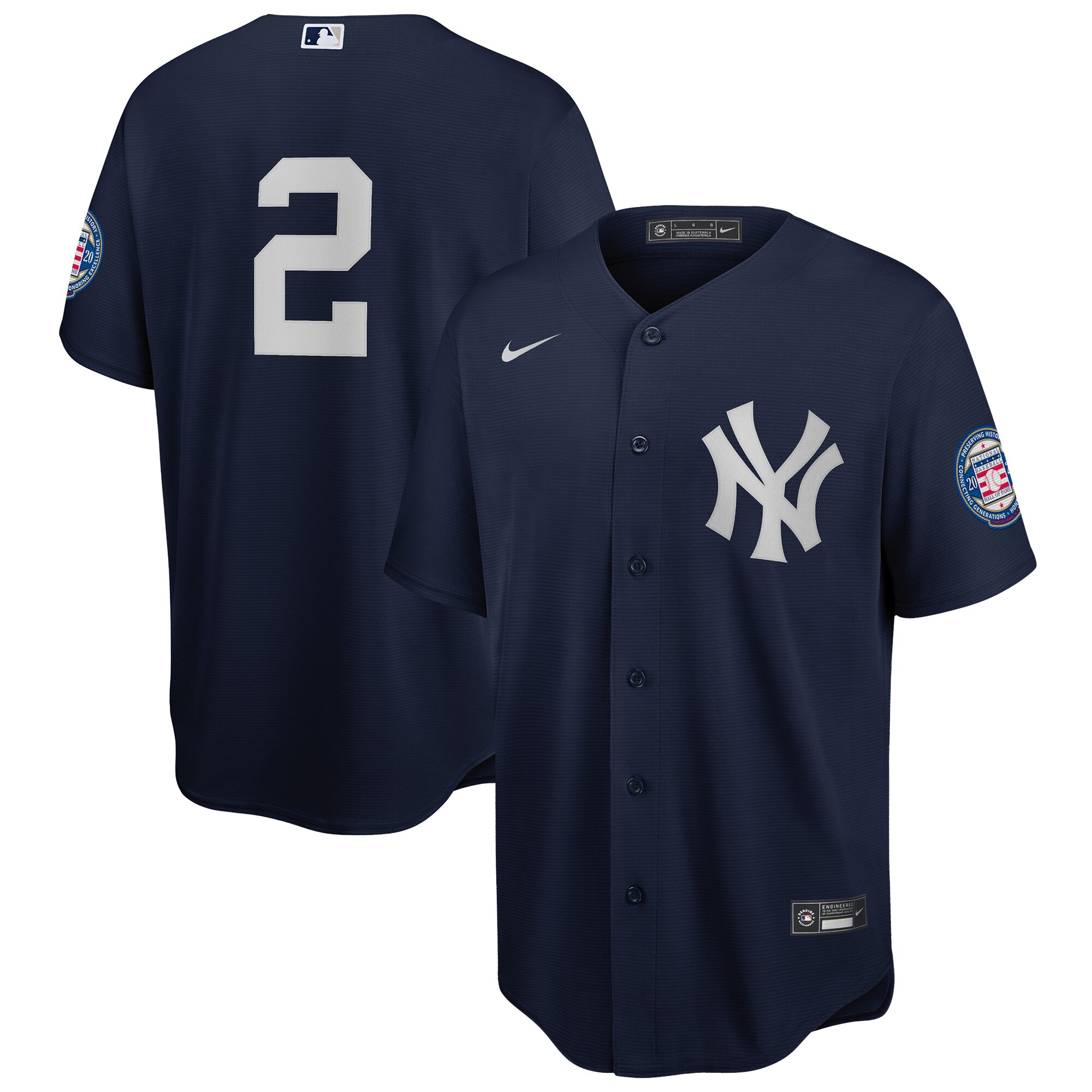 Derek Jeter New York Yankees Nike 2020 Hall of Fame Induction Alternate Replica Player Jersey - Navy - vstockx