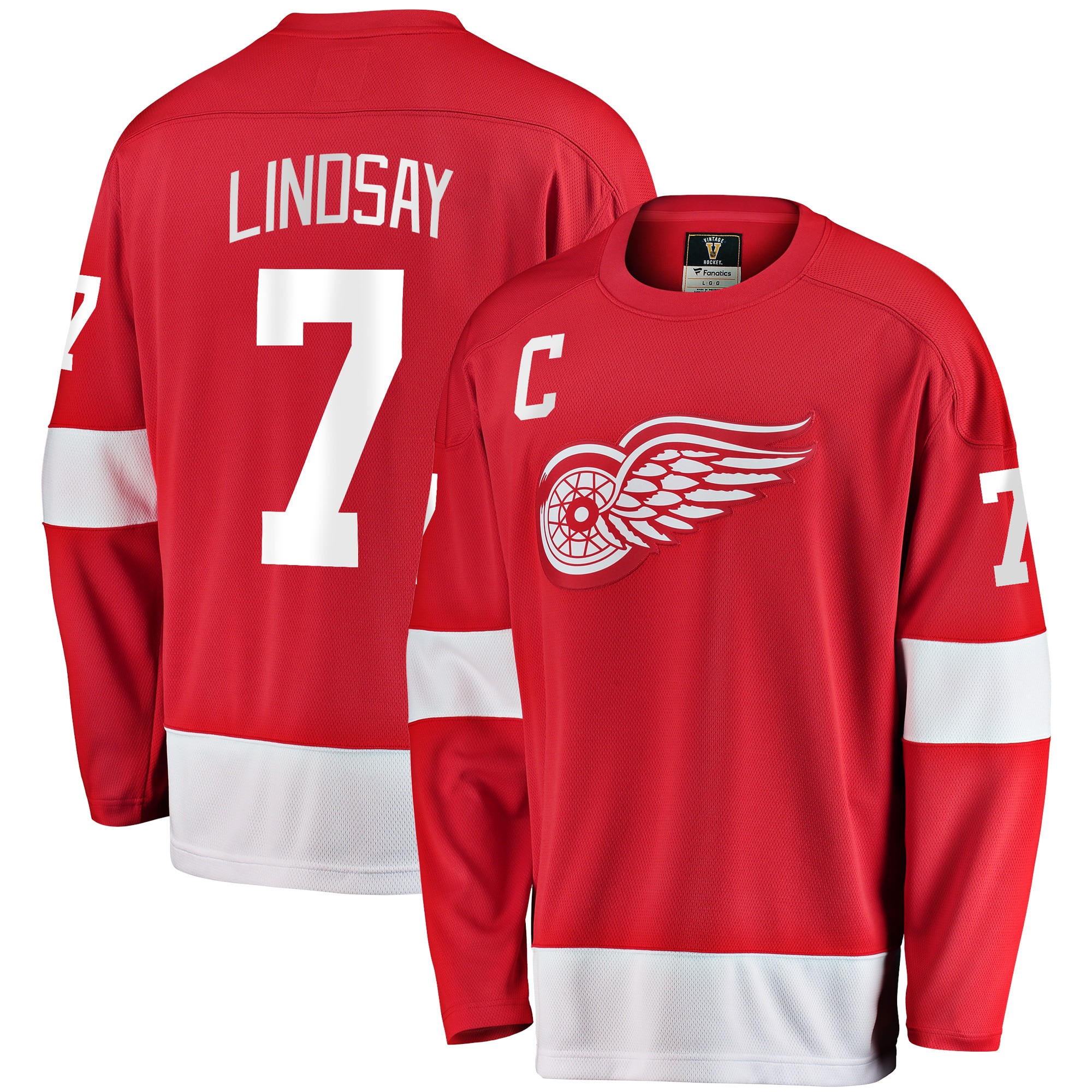 Ted Lindsay Detroit Red Wings Fanatics Branded Premier Breakaway Retired Player Jersey - Red - vstockx