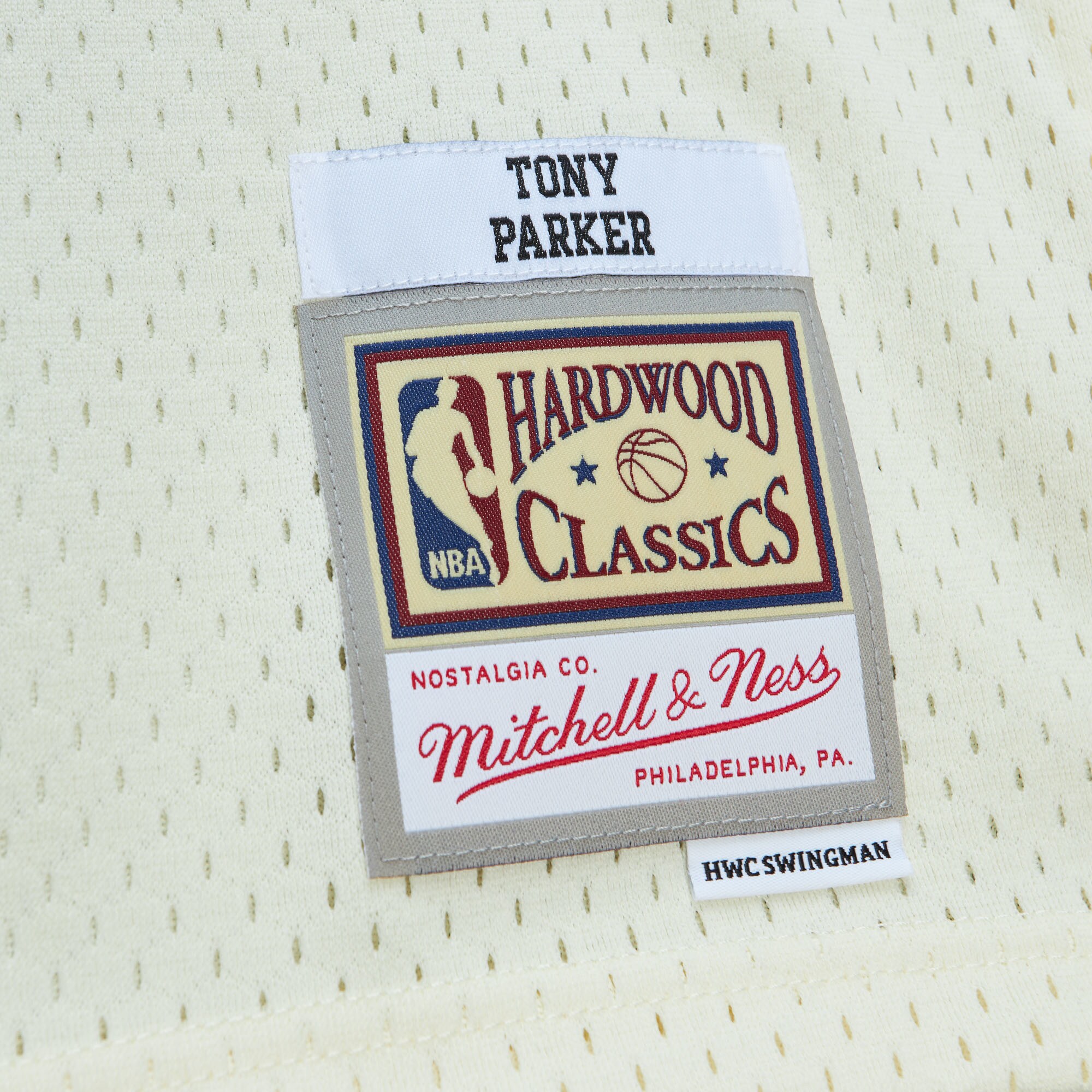 Tony Parker San Antonio Spurs Mitchell & Ness Chainstitch Swingman Jersey - Cream - vstockx