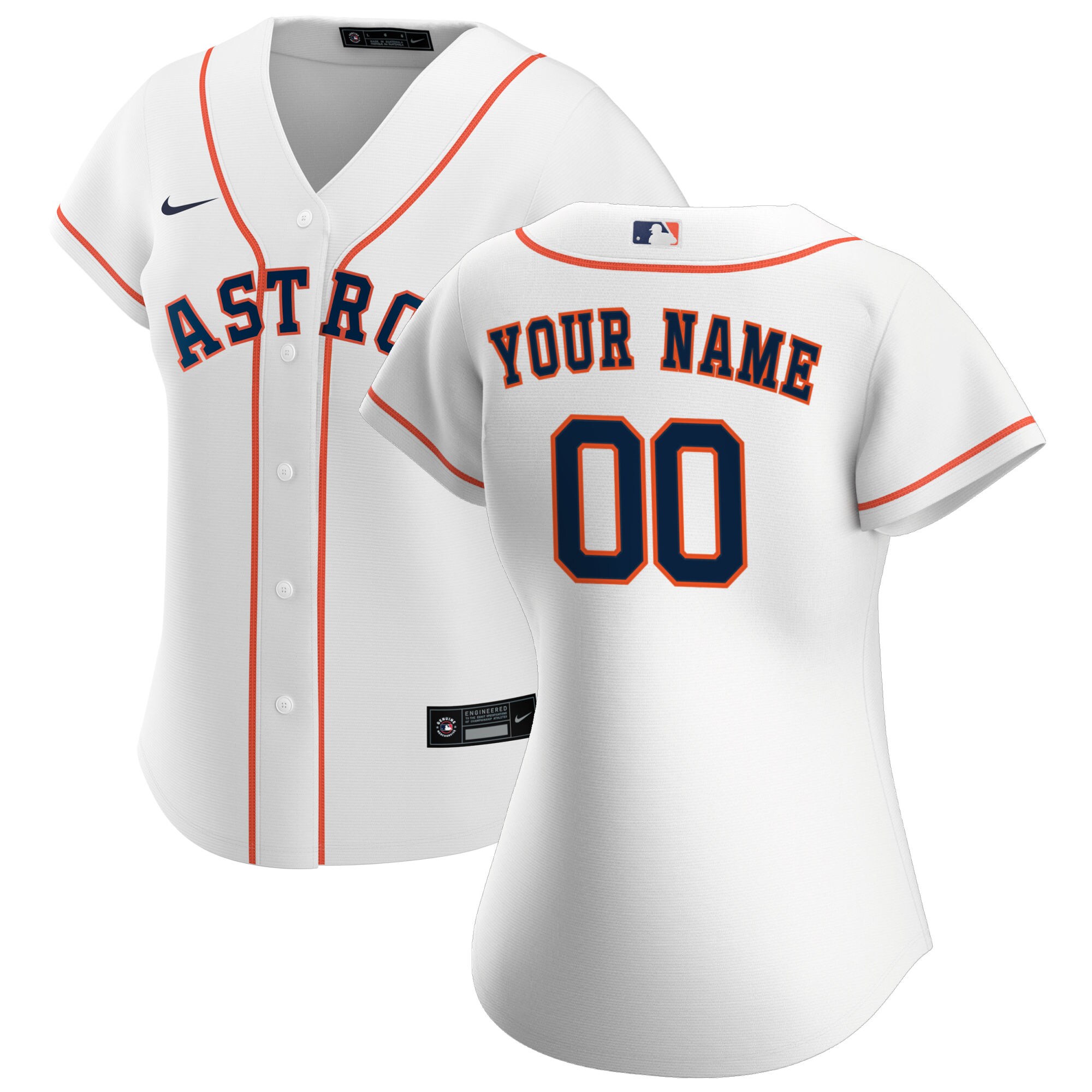 Houston Astros Nike Women's Home Replica Custom Jersey - White - vstockx