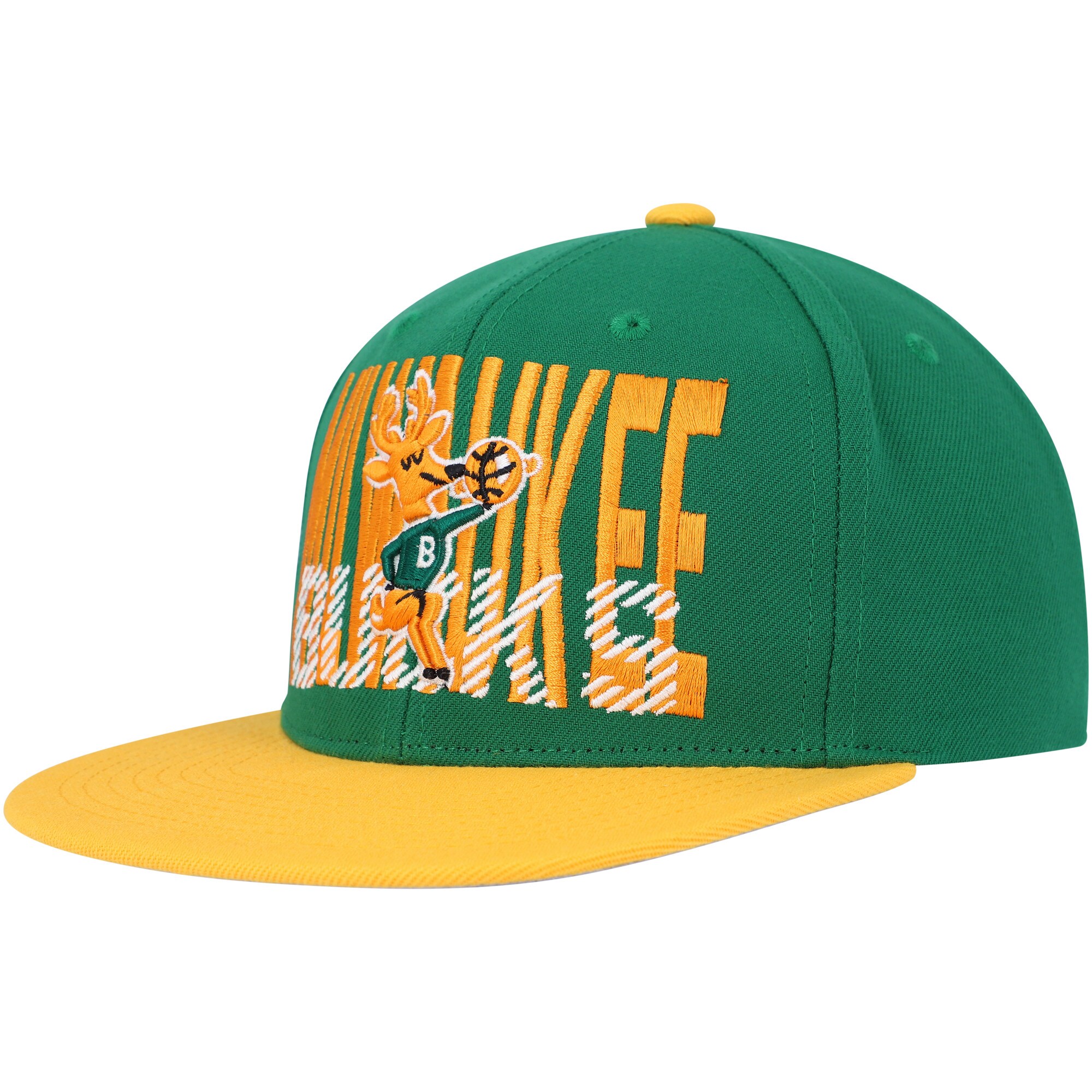 Milwaukee Bucks Mitchell & Ness SOUL Cross Check Snapback - Hunter Green - vstockx