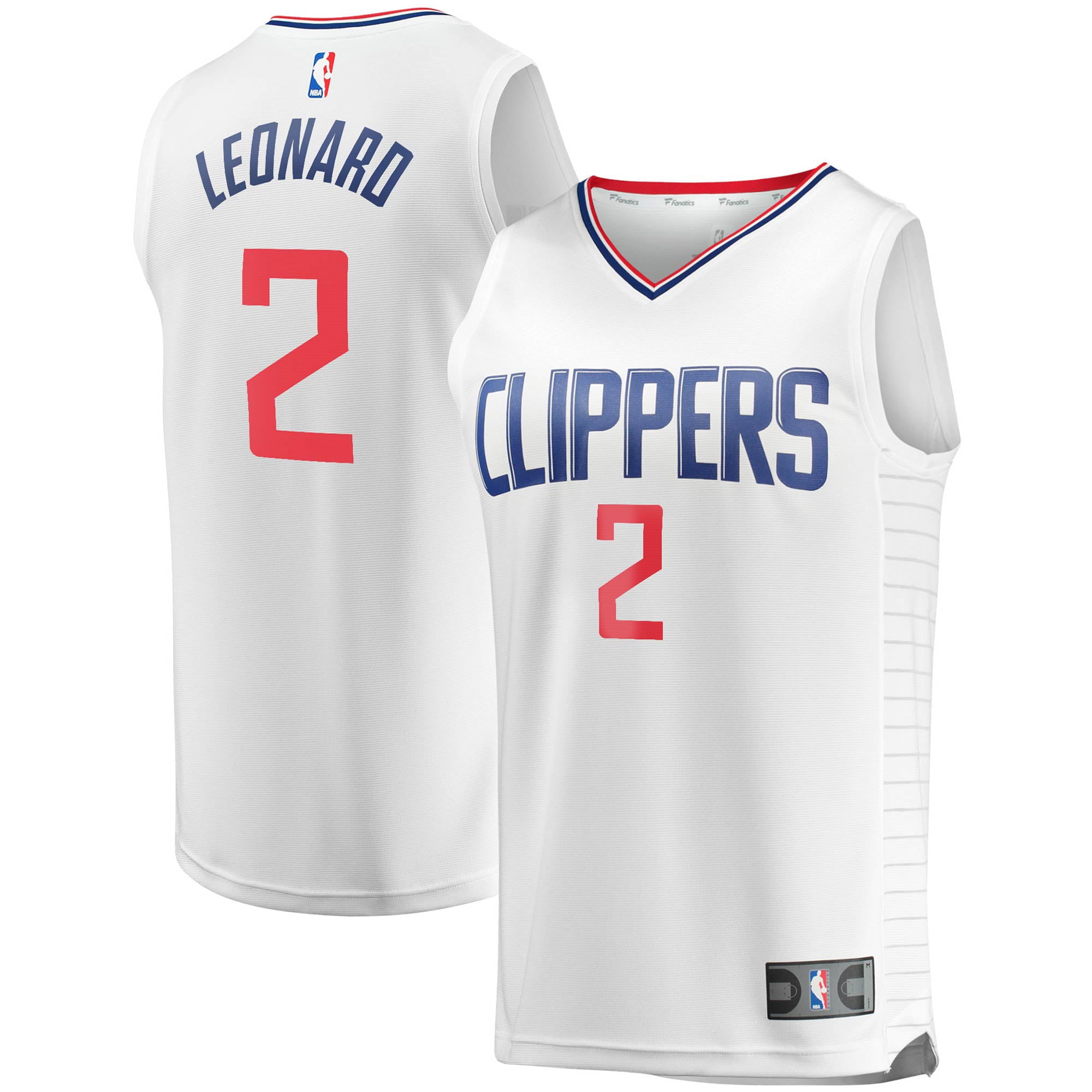 Youth Fanatics Branded Kawhi Leonard White LA Clippers 2020/21 Fast Break Player Jersey - Association Edition - vstockx