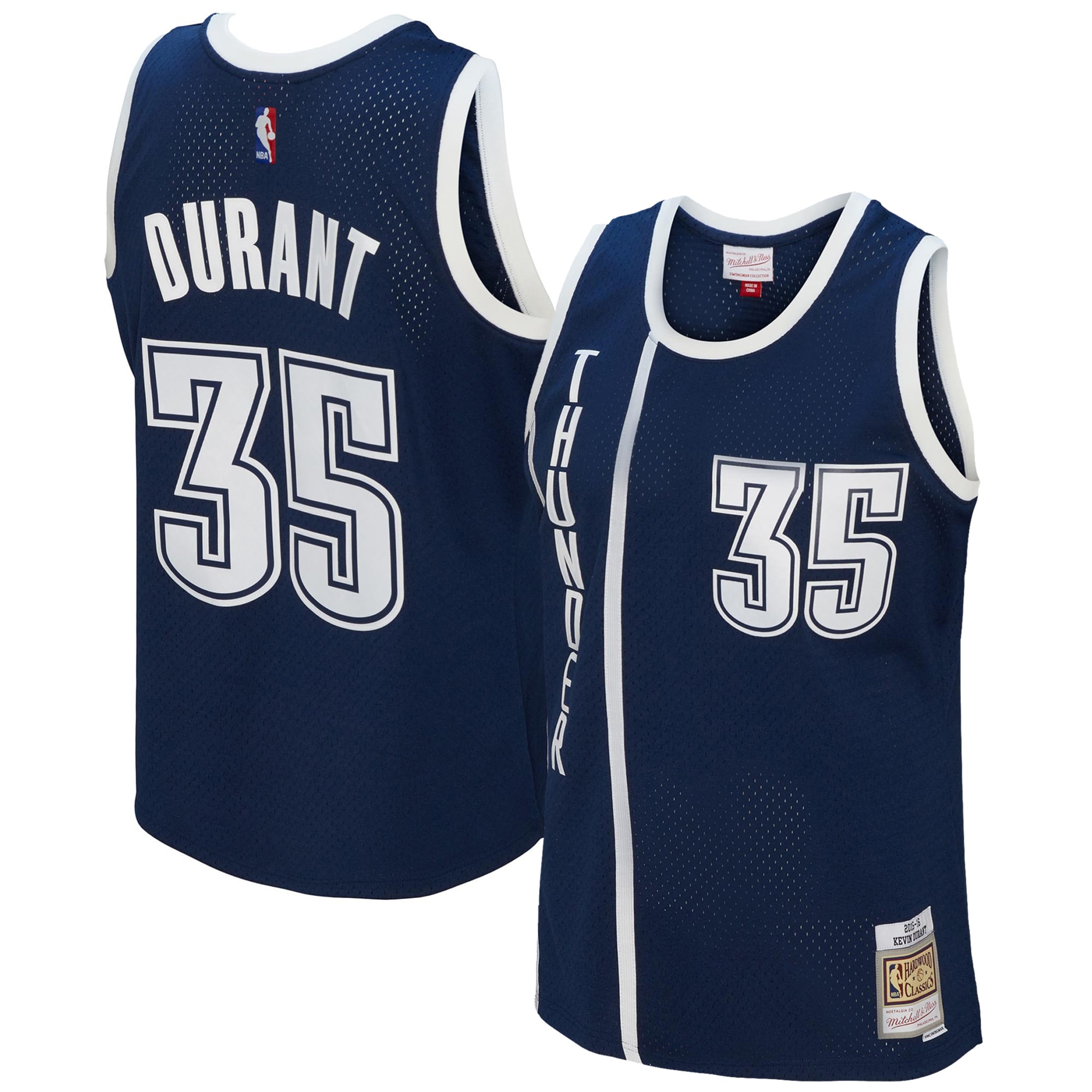 Kevin Durant Oklahoma City Thunder Mitchell & Ness 2015/16 Swingman Jersey - Blue - vstockx