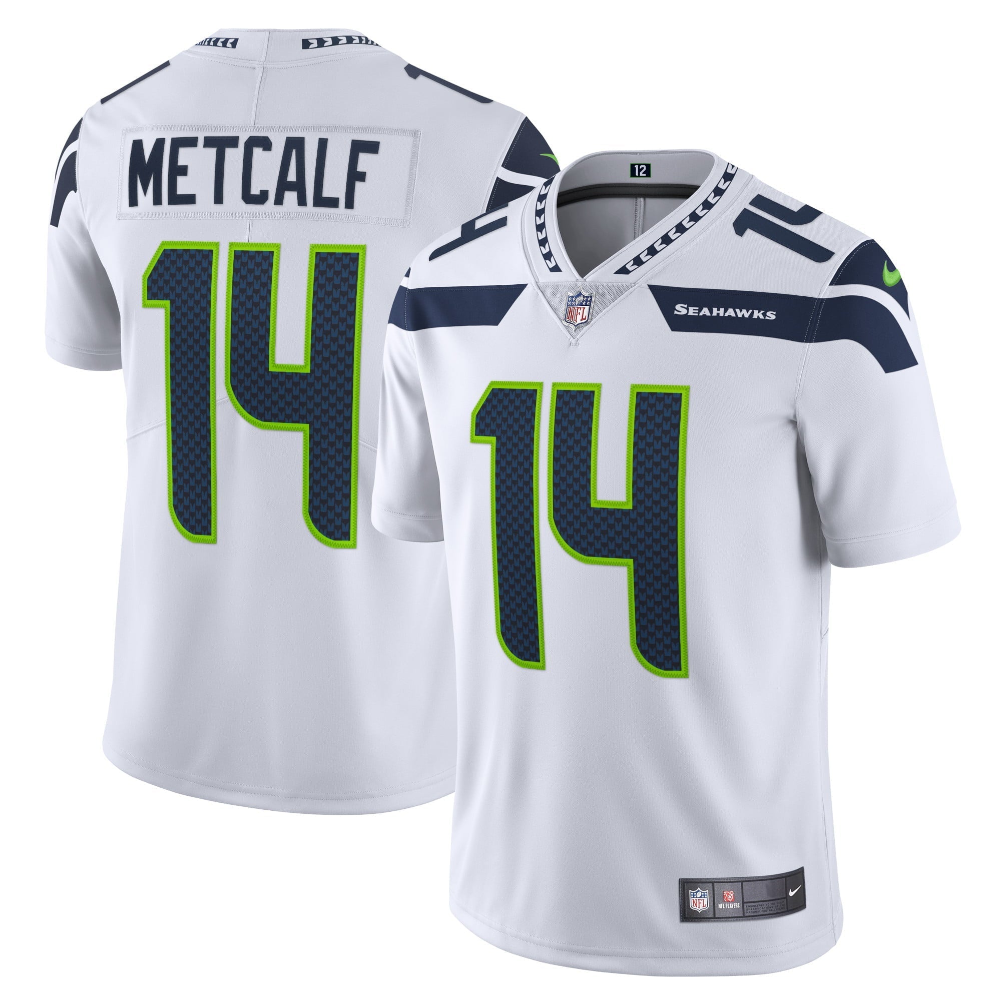 Men's Nike DK Metcalf White Seattle Seahawks Vapor Limited Jersey - vstockx