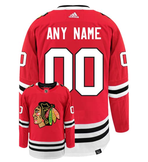 Customizable Chicago Blackhawks Adidas Primegreen Authentic NHL Hockey Jersey - vstockx
