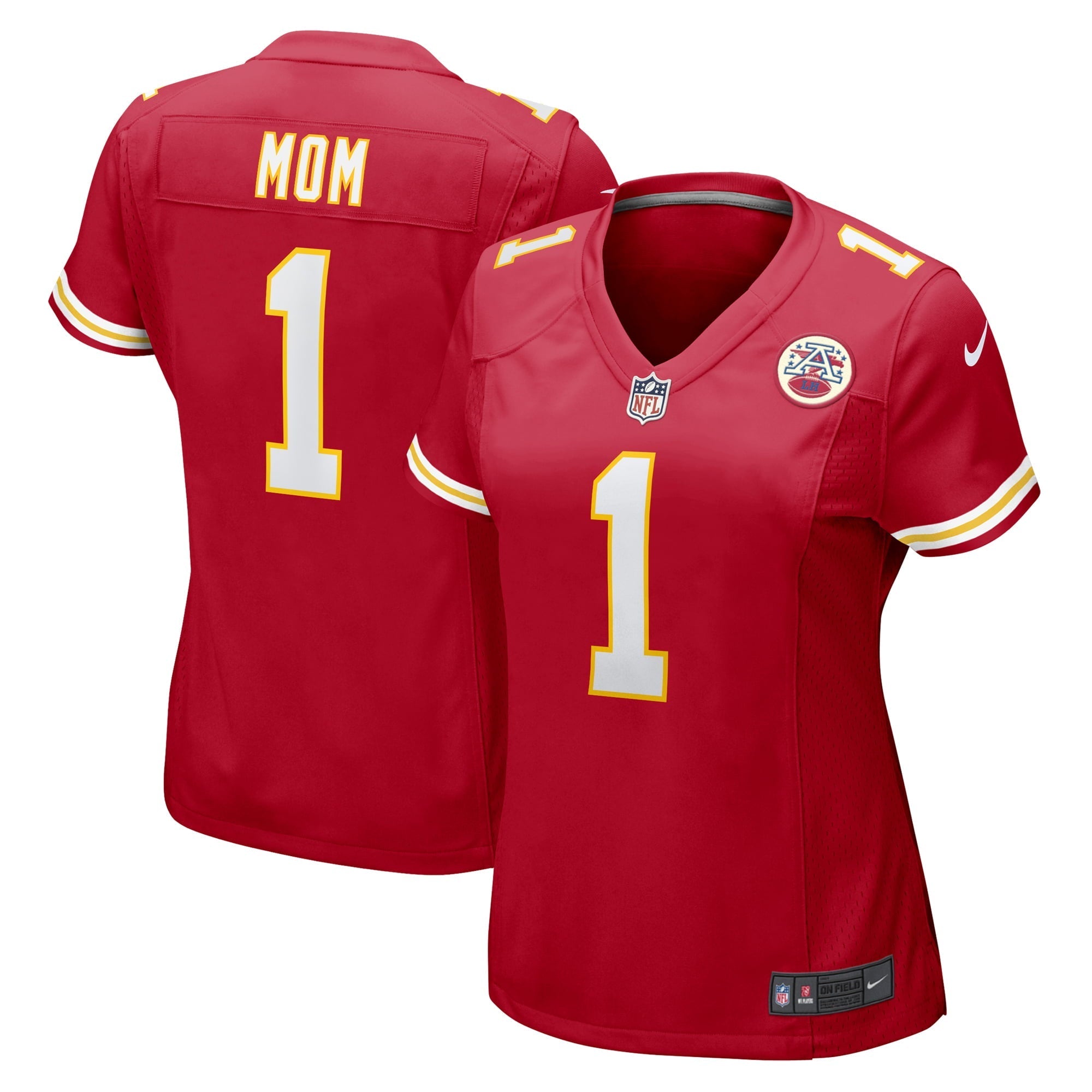 Women's Nike Number 1 Mom Red Kansas City Chiefs Game Jersey - vstockx