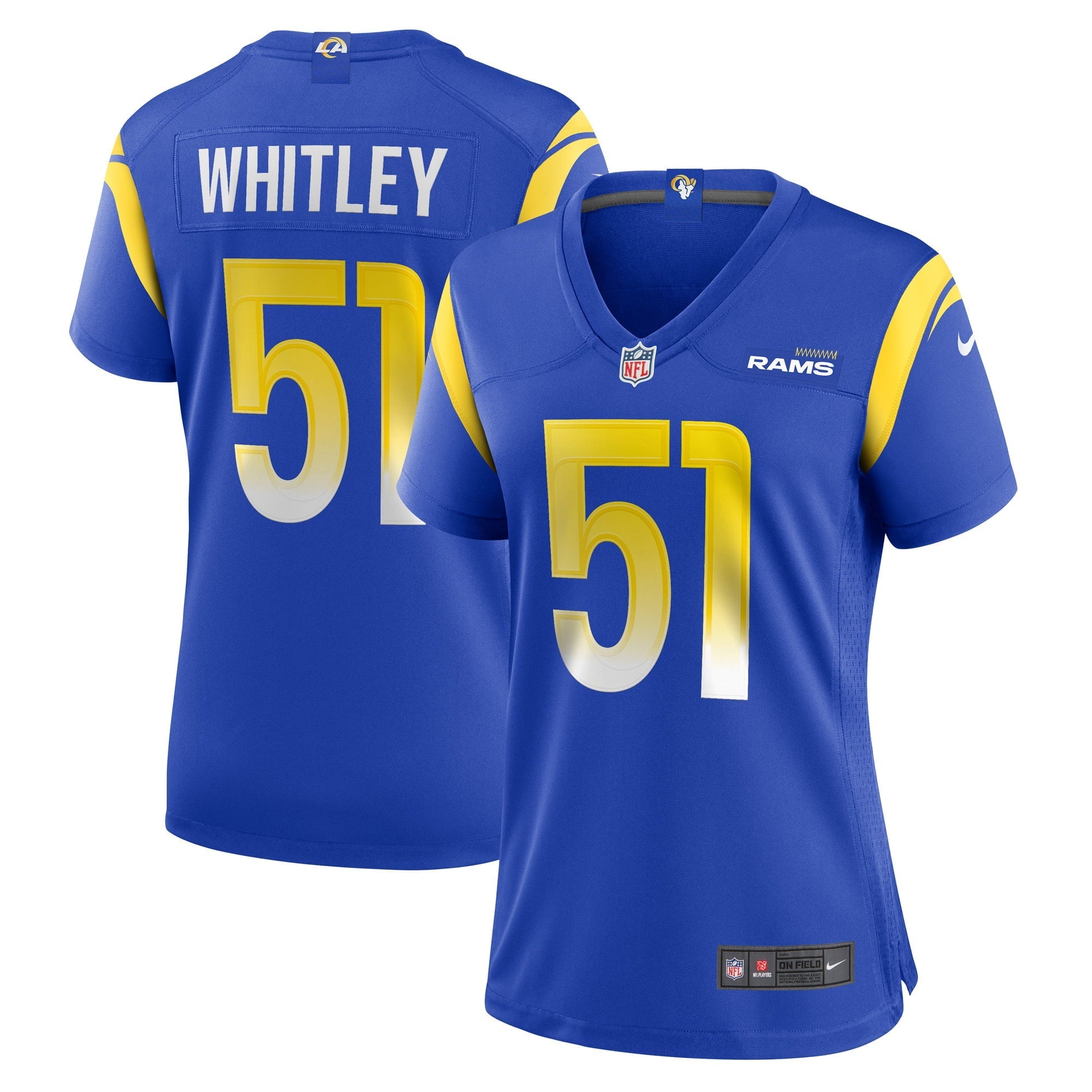 Women's Nike Benton Whitley Royal Los Angeles Rams Game Player Jersey - vstockx