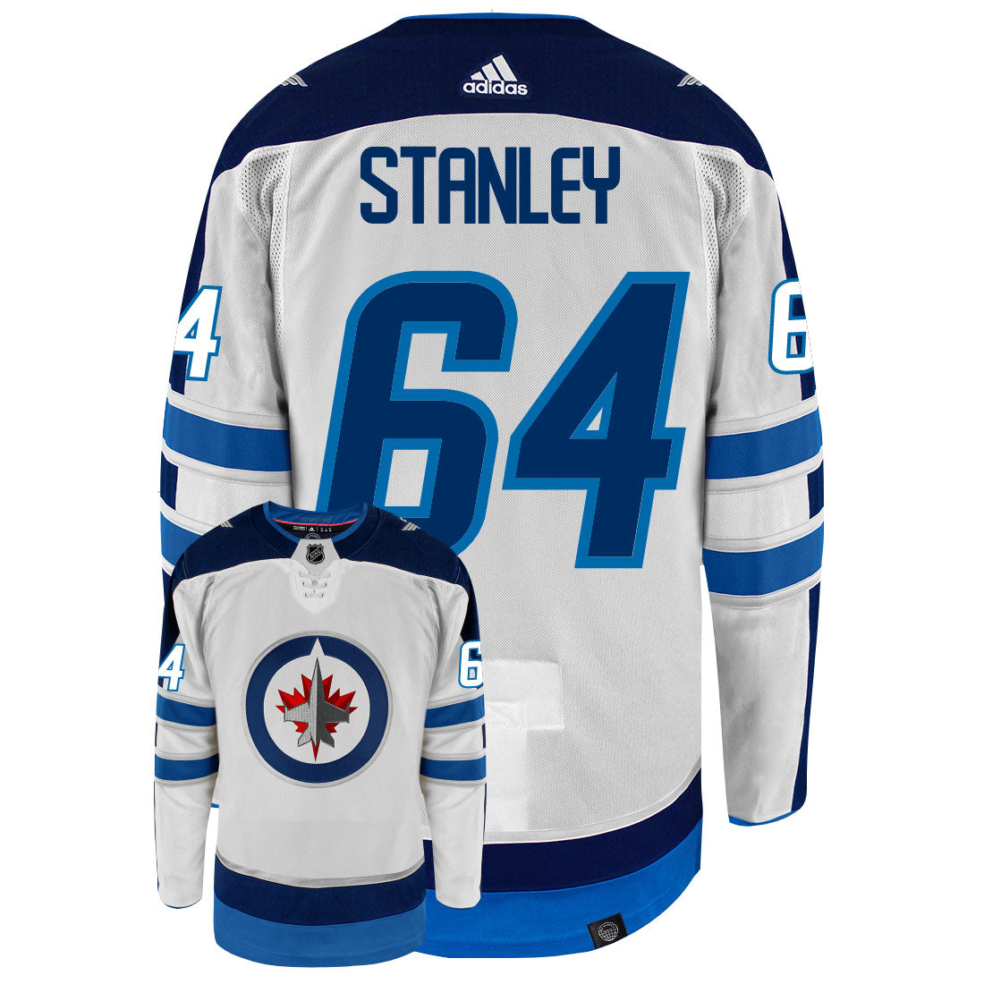 Logan Stanley Winnipeg Jets Adidas Primegreen Authentic NHL Hockey Jersey - vstockx
