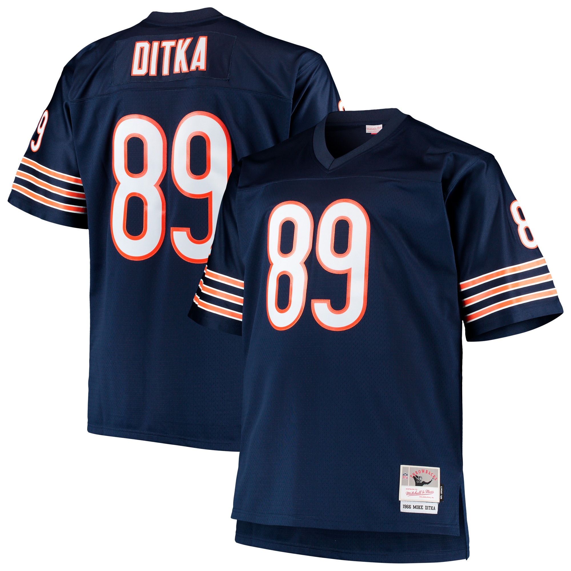 Mike Ditka Chicago Bears Mitchell & Ness Big & Tall 1966 Retired Player Replica Jersey - Navy - vstockx