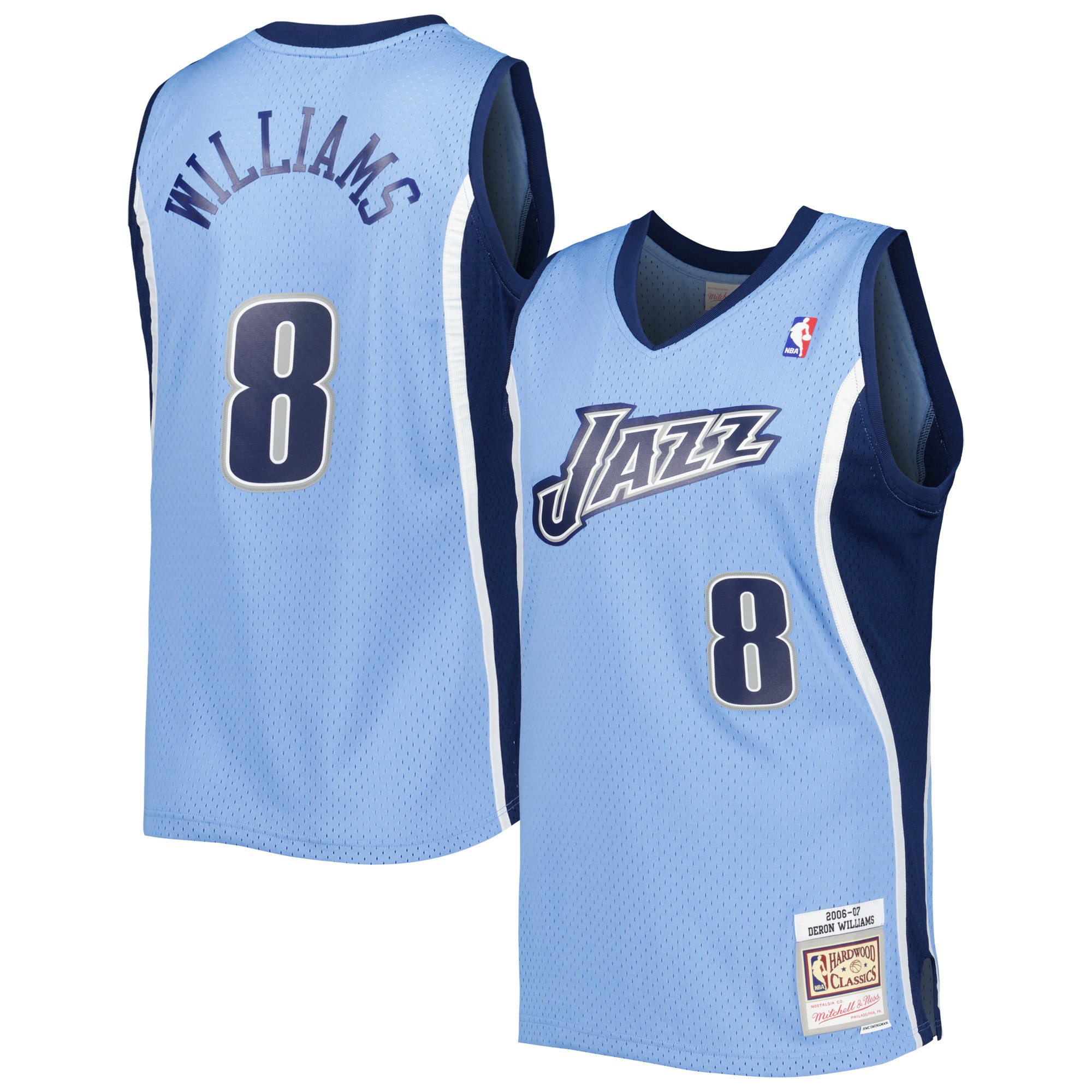 Deron Williams Utah Jazz Mitchell & Ness 2001/02 Hardwood Classics Swingman Jersey - Blue - vstockx