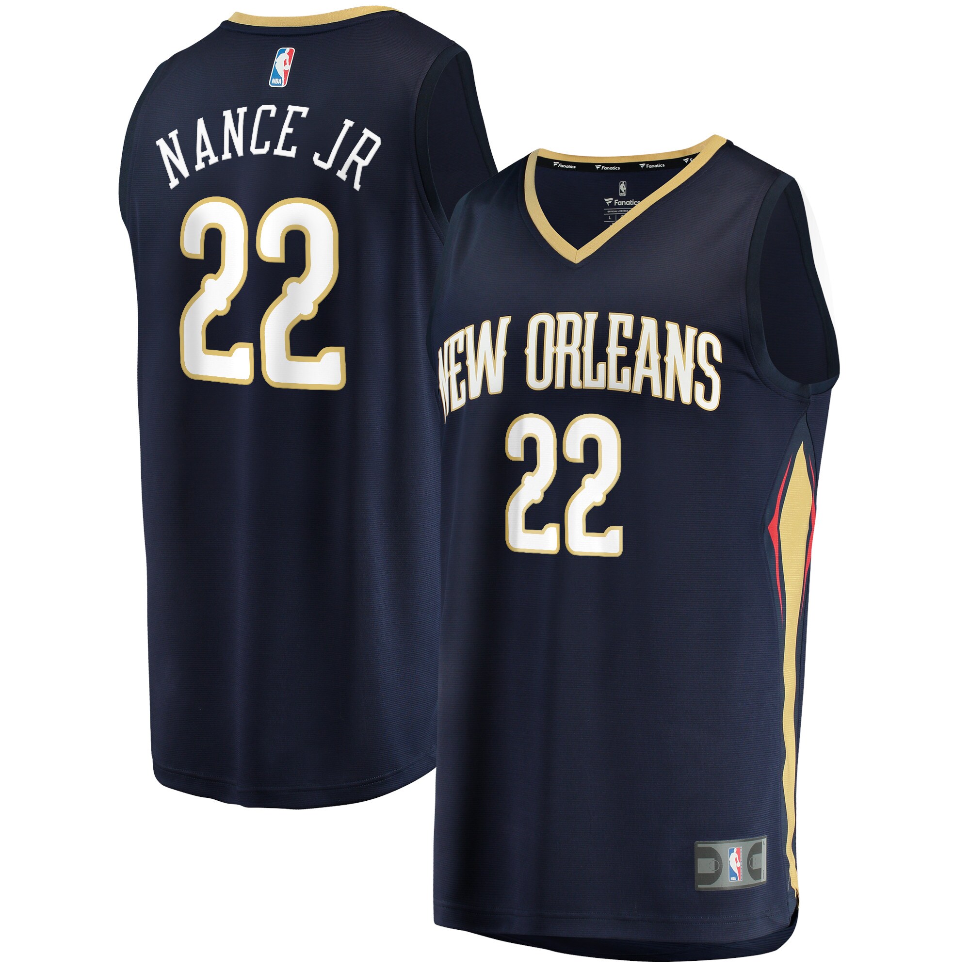 Larry Nance Jr. New Orleans Pelicans Fanatics Branded 2021/22 Fast Break Replica Jersey - Icon Edition - Navy - vstockx