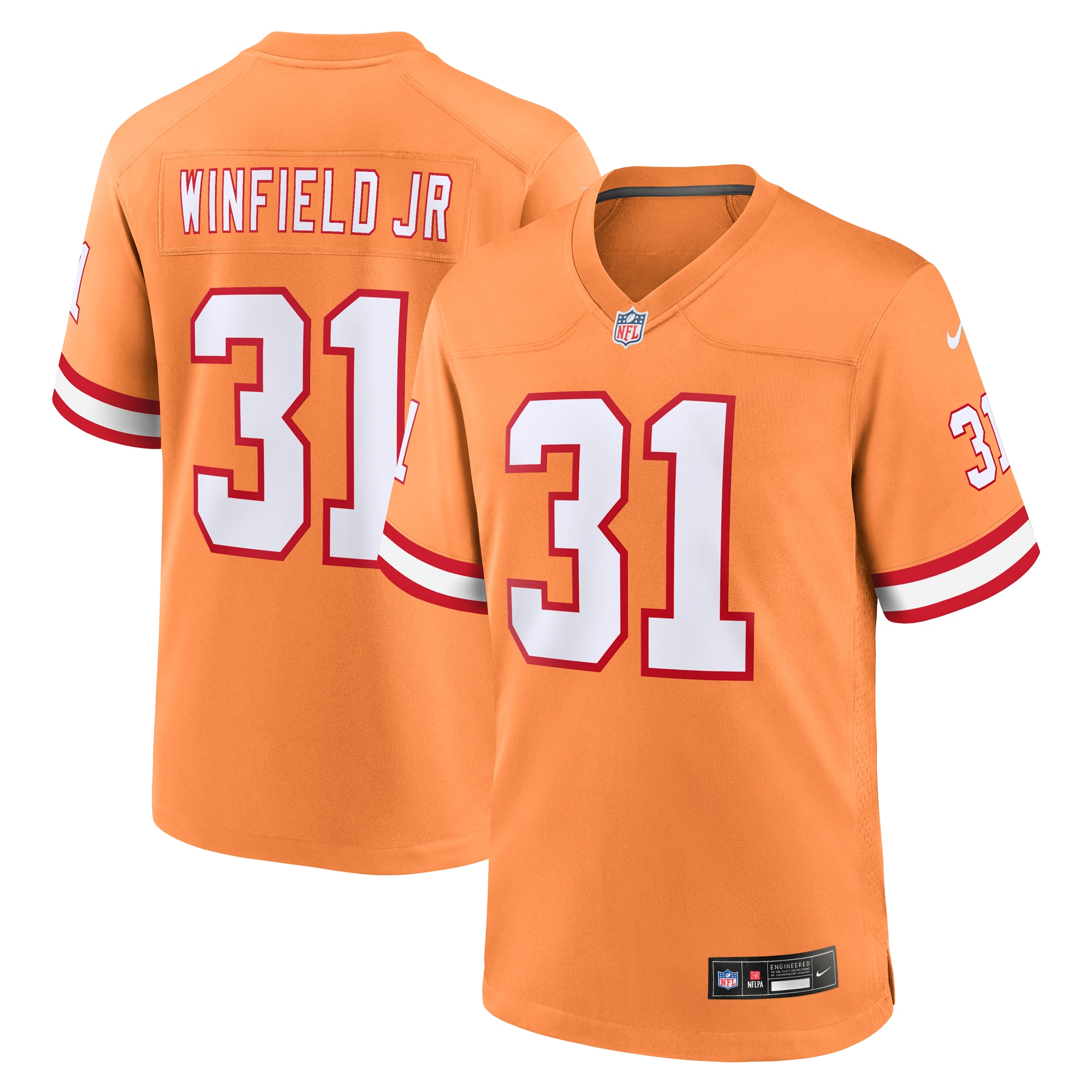 Antoine Winfield Jr. Tampa Bay Buccaneers Nike Throwback Game Jersey - Orange - vstockx