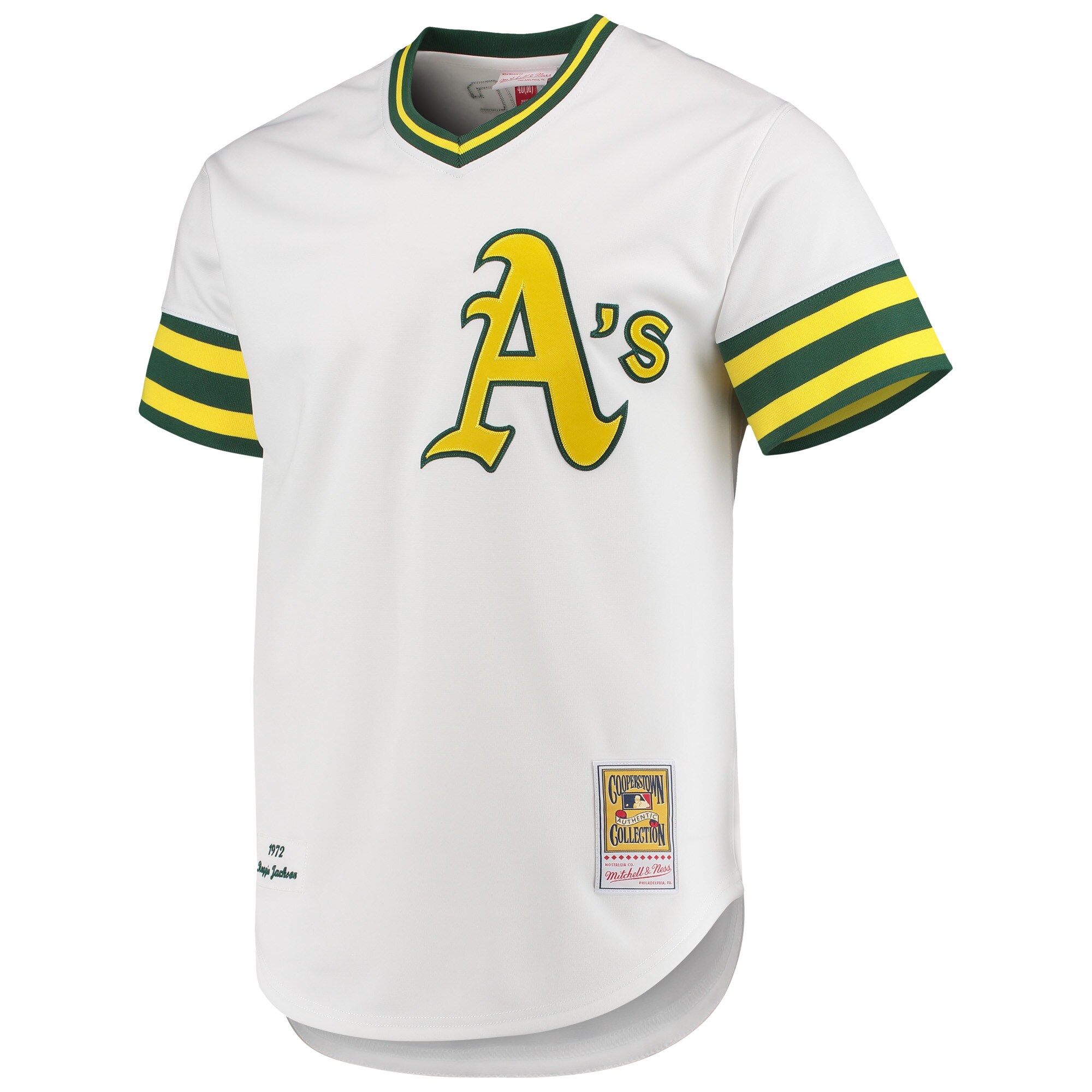Reggie Jackson Oakland Athletics Mitchell & Ness 1972 Cooperstown Collection Authentic Jersey - White - vstockx