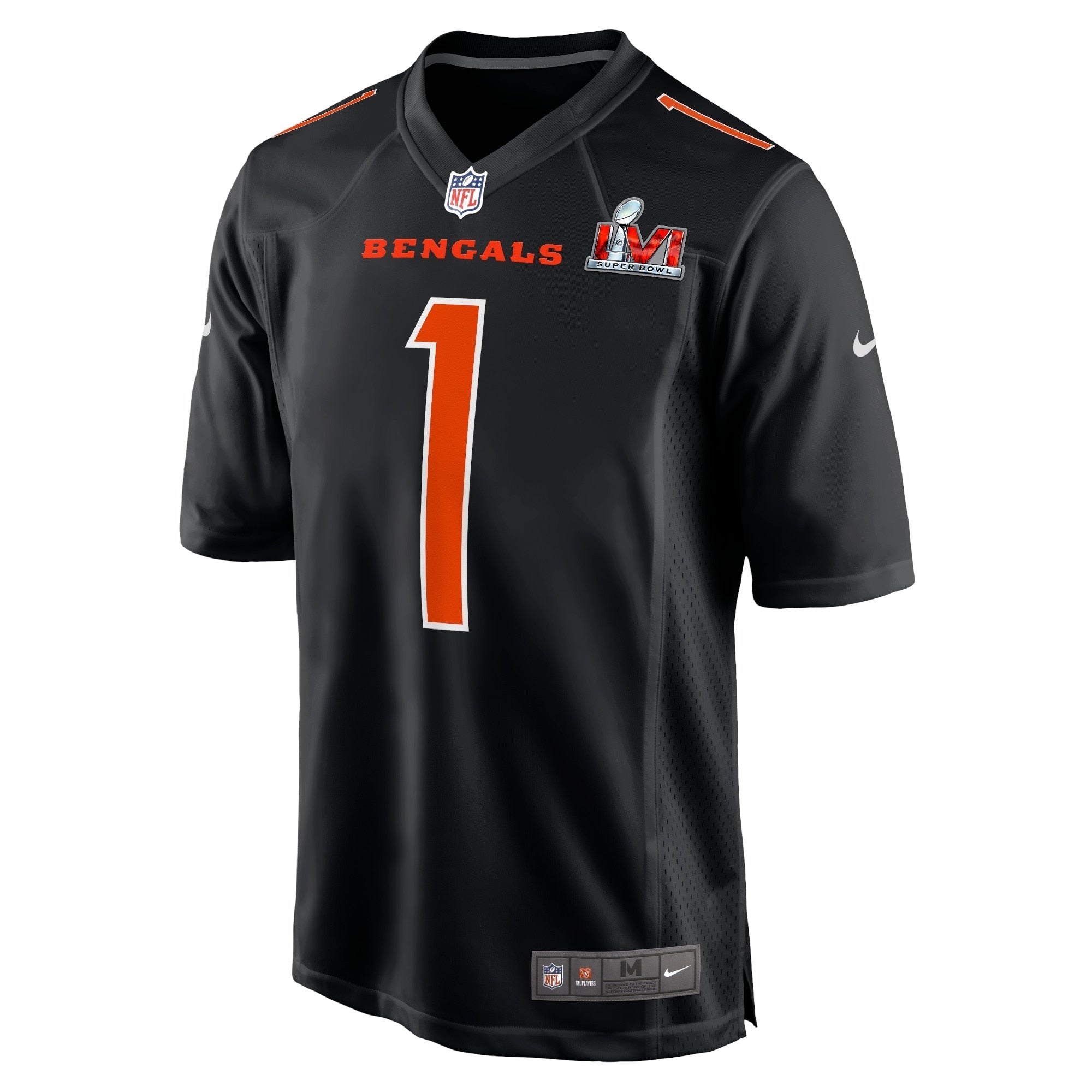 Men's Nike Ja'Marr Chase Black Cincinnati Bengals Super Bowl LVI Bound Game Fashion Jersey - vstockx
