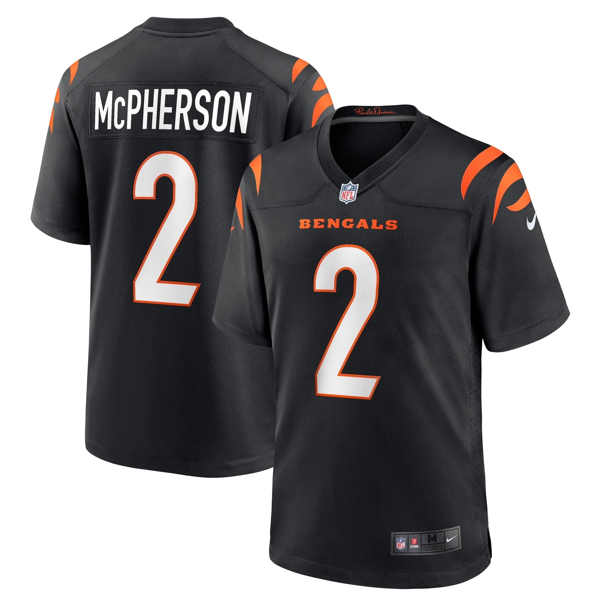 Men's Nike Evan McPherson Black Cincinnati Bengals Game Jersey - vstockx