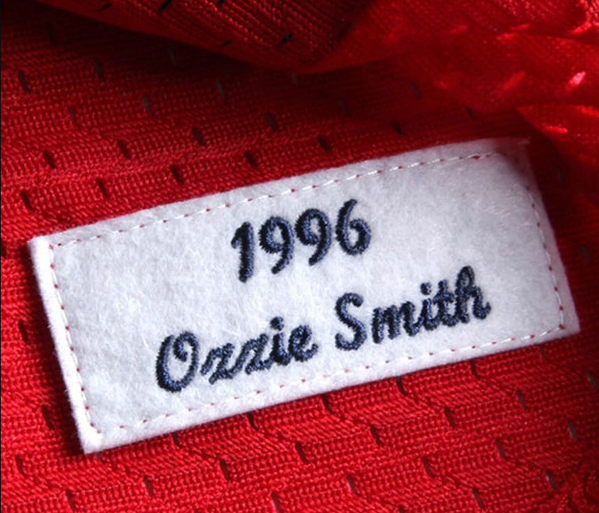 Men's Mitchell & Ness Ozzie Smith 1996 St. Louis Cardinals Batting Practice Cooperstown Jersey - vstockx